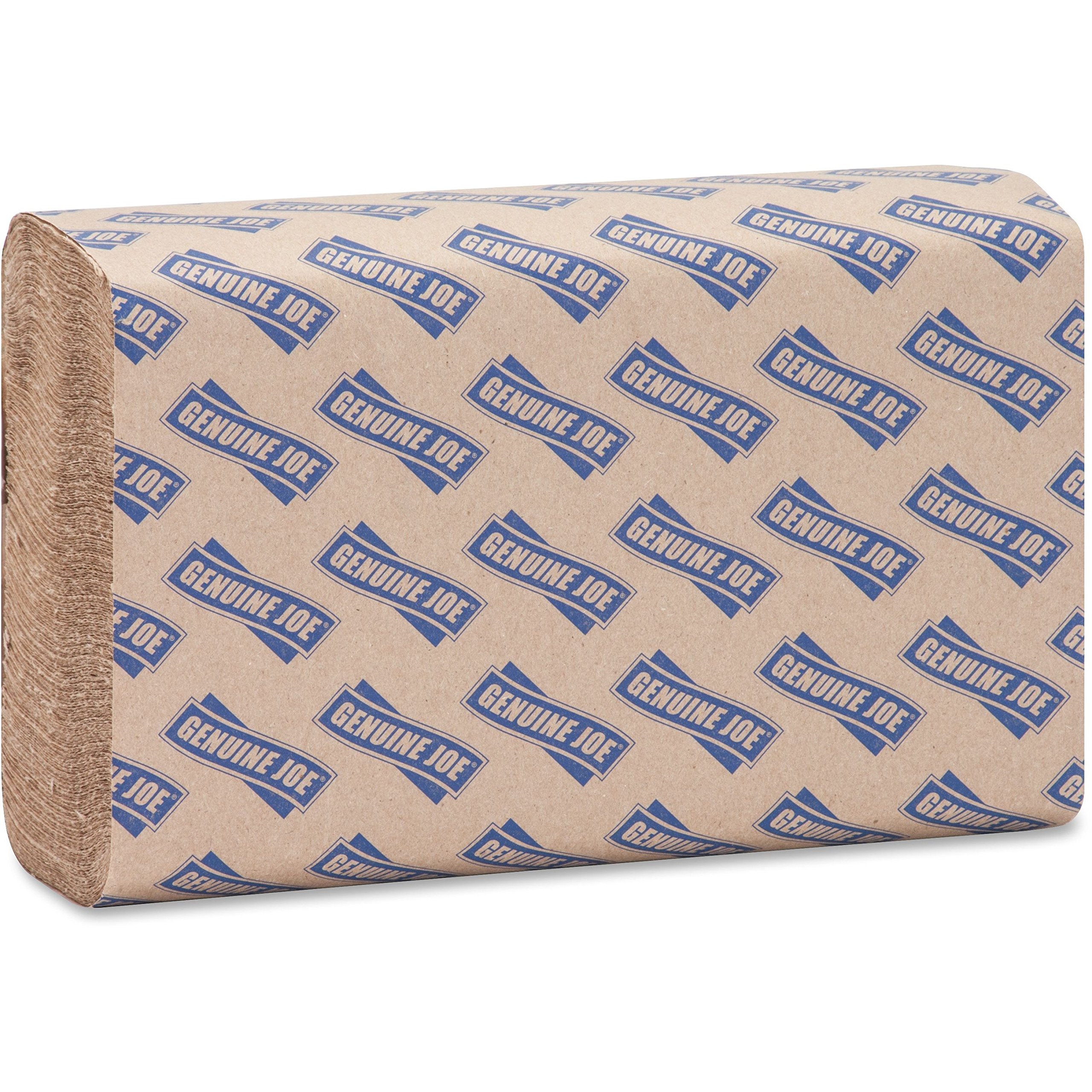 Genuine Joe GJO21040 Multifold Natural Paper Towels, 9.25