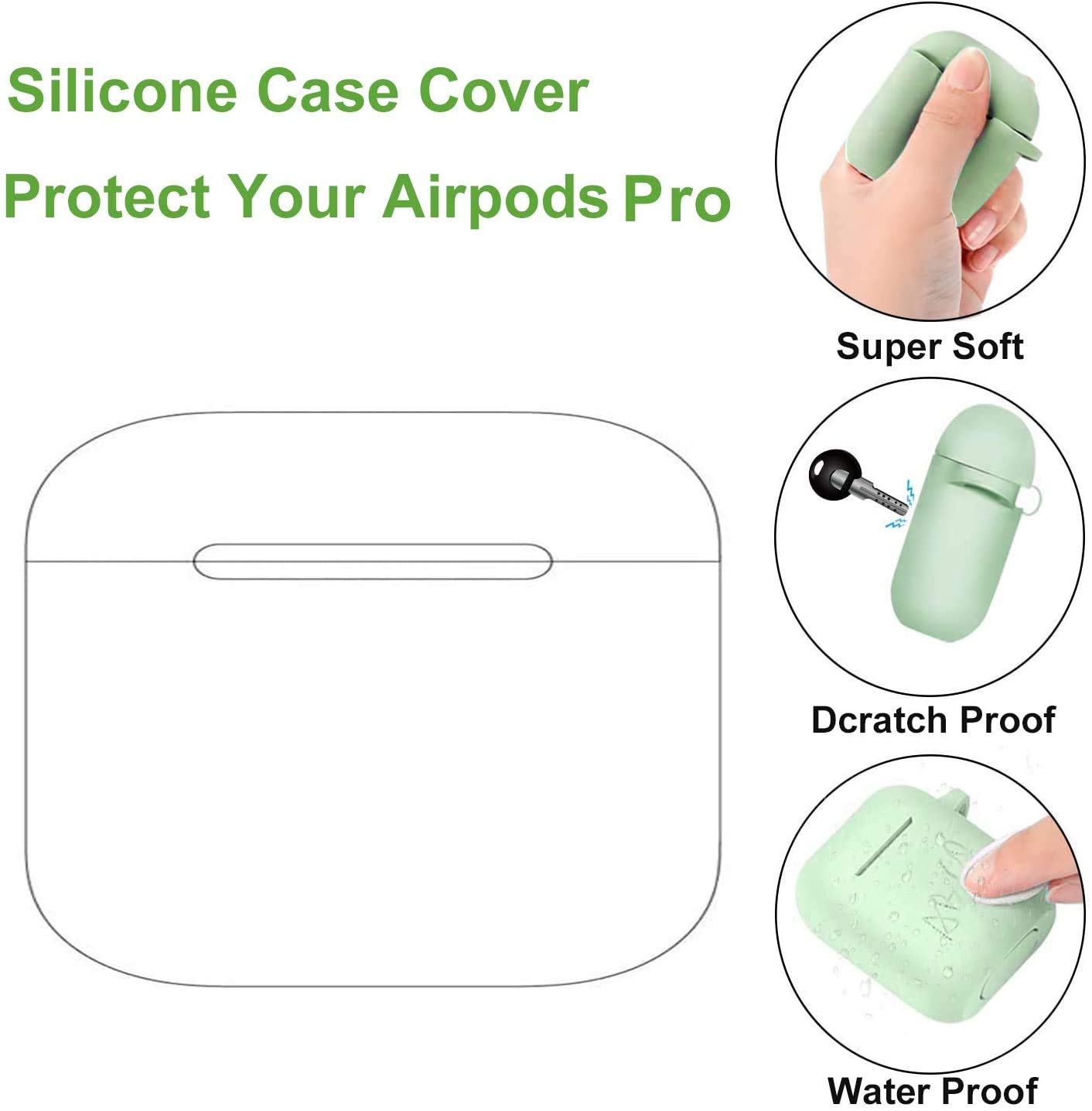 AirPods Pro Silicone Case - Basketball Design with Keychain for Sports & Travel