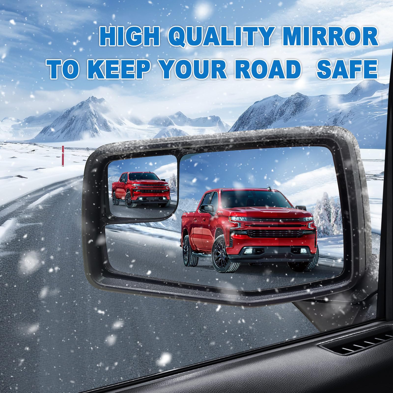 Left Side Power Heated Manual Folding Mirror with Blind Spot Glass - Compatible with 2019-2024 Chevy Silverado 1500 (GM1320583 5-Pin) - Replacement for Driver Side Mirror Assembly - Perfect for Winter Driving & Enhanced Safety