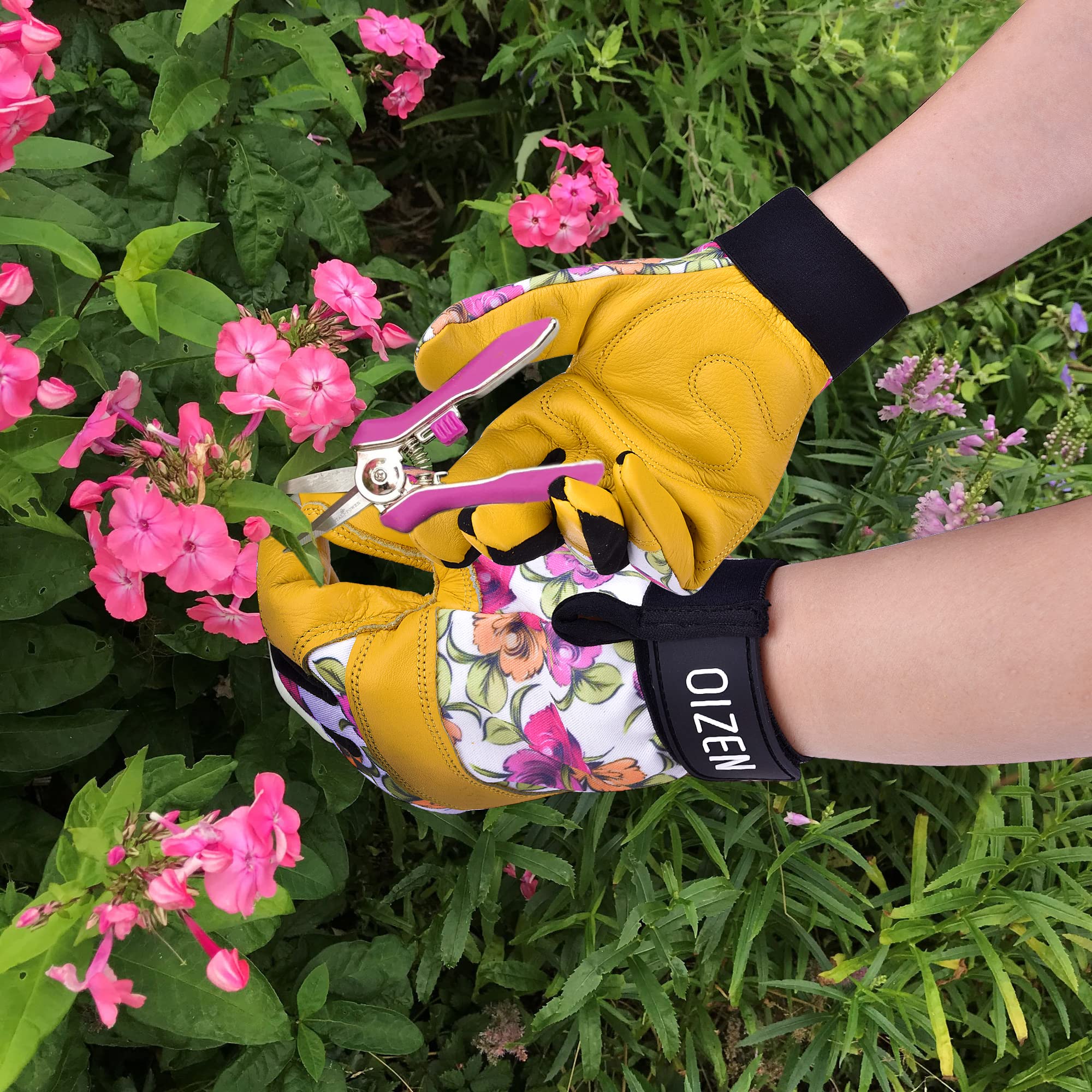 Premium Cowhide Leather Work Gloves for Women - Thorn Proof, Durable Gardening Gloves - Ideal for Landscaping, Farming & Outdoor Chores - Perfect Gardening Gift for Her