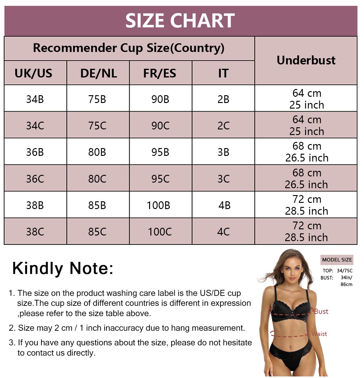 SHEKINI Women's Sexy Lace Push Up Bra & Thong Set - 2 Piece Underwire Lingerie for Date Night & Special Occasions
