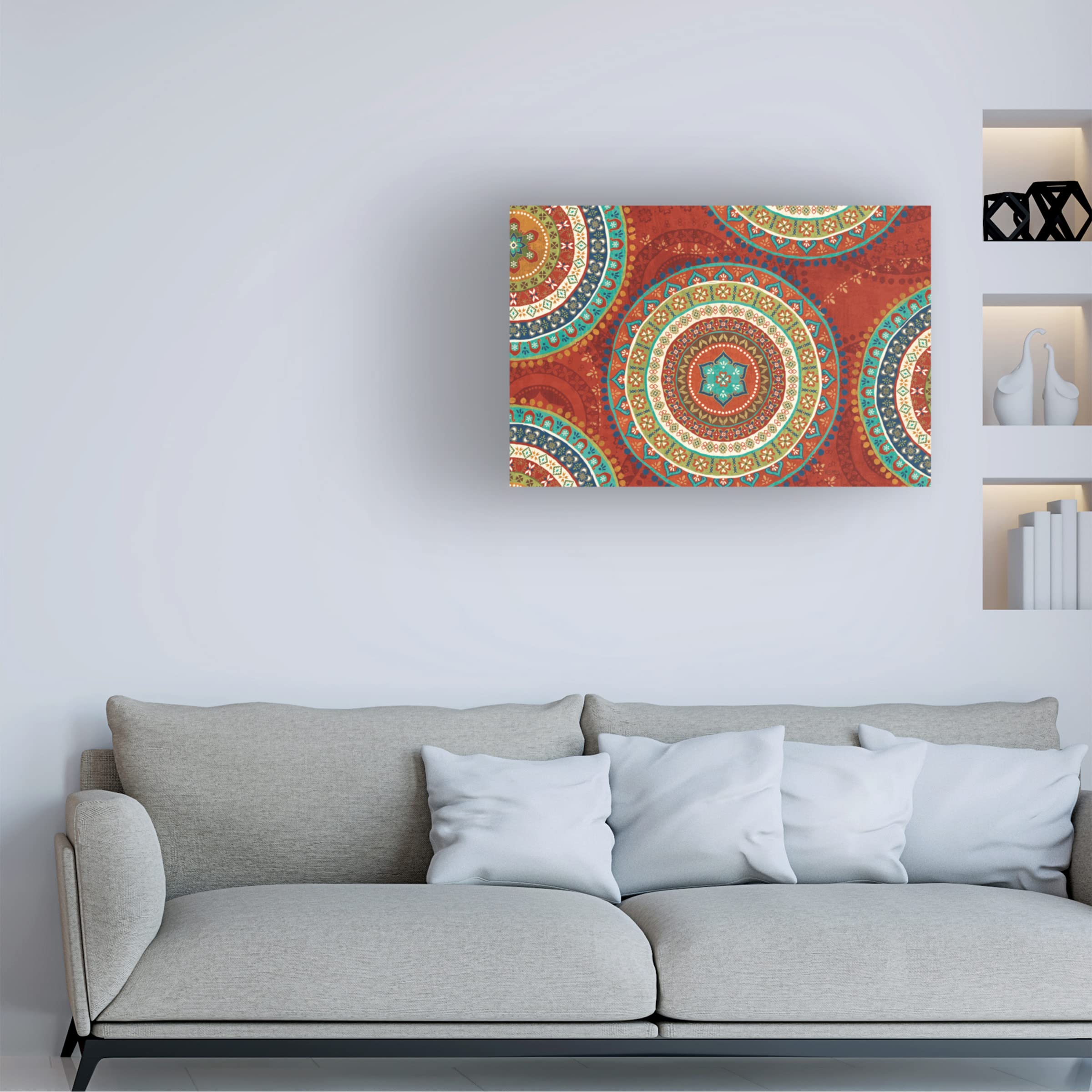 Mexican Fiesta VII Canvas Wall Art by Veronique Charron - Vibrant Mexican Culture Painting for Living Room, Bedroom & Office Decor