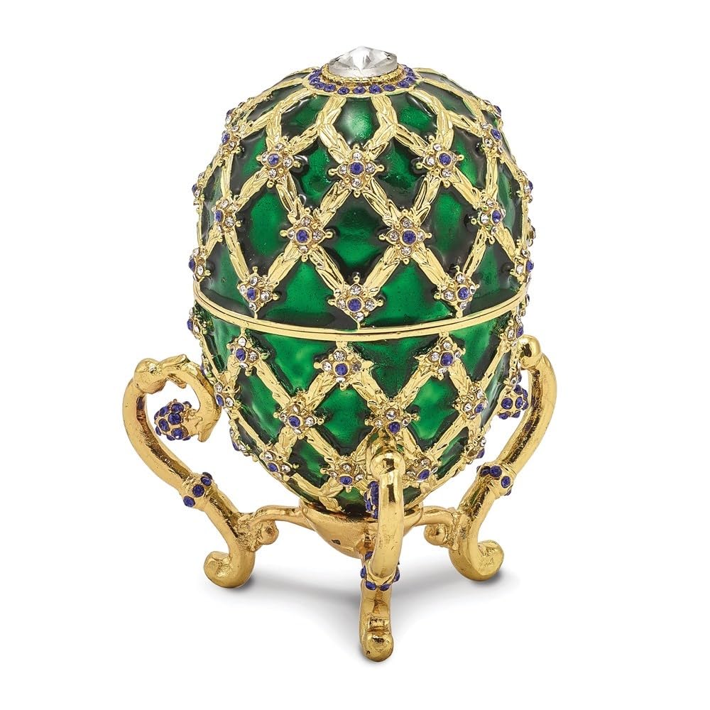 Luxury Bejeweled Royal Coach Ring Holder with Egg Inside - Elegant Jewelry Organizer for Wedding, Engagement & Gift Giving