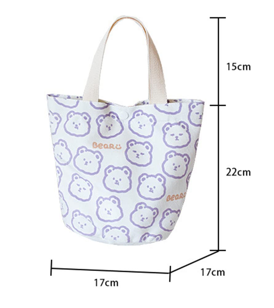 Stylish Kawaii Bunny Mini Canvas Tote Bag for Women - Y2K Aesthetic Shoulder Bag | Perfect for Grocery Shopping, College, Beach & Everyday Use