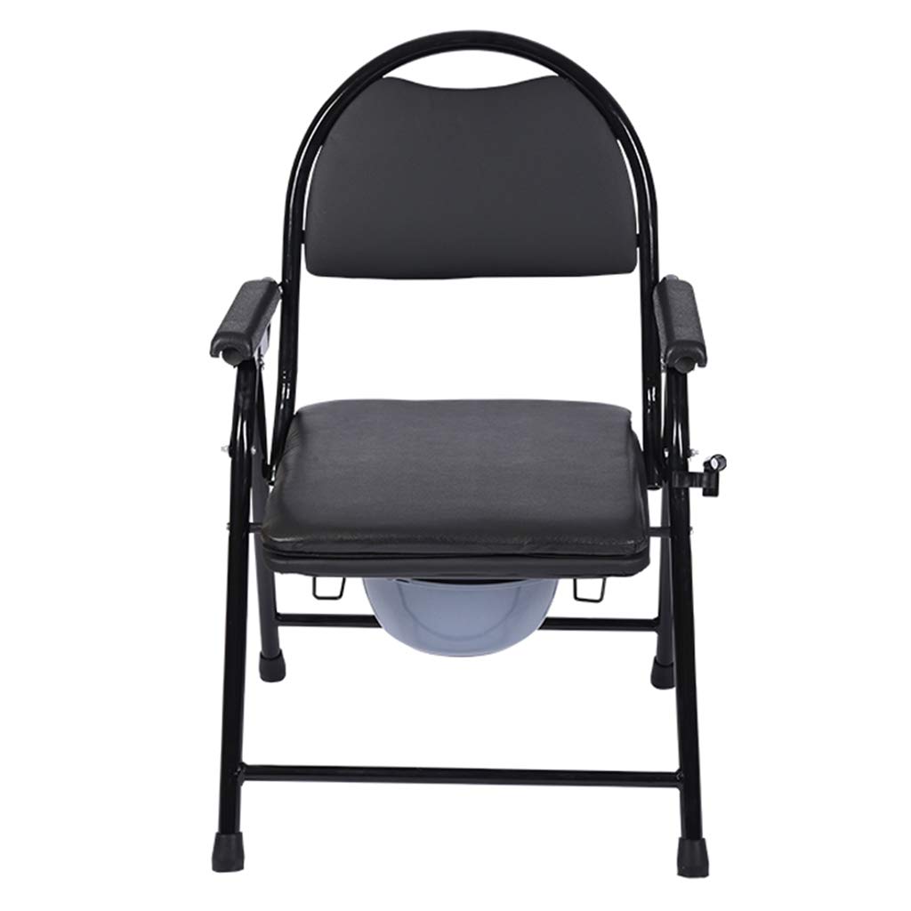 Foldable Commode Chair with Safety Frame - Adjustable Height Medical Toilet Seat for Elderly, Disabled & Pregnant - Portable Bedside Shower Bathroom Chair for Home Care Use - Ideal for Post-Surgery Recovery & Mobility Assistance