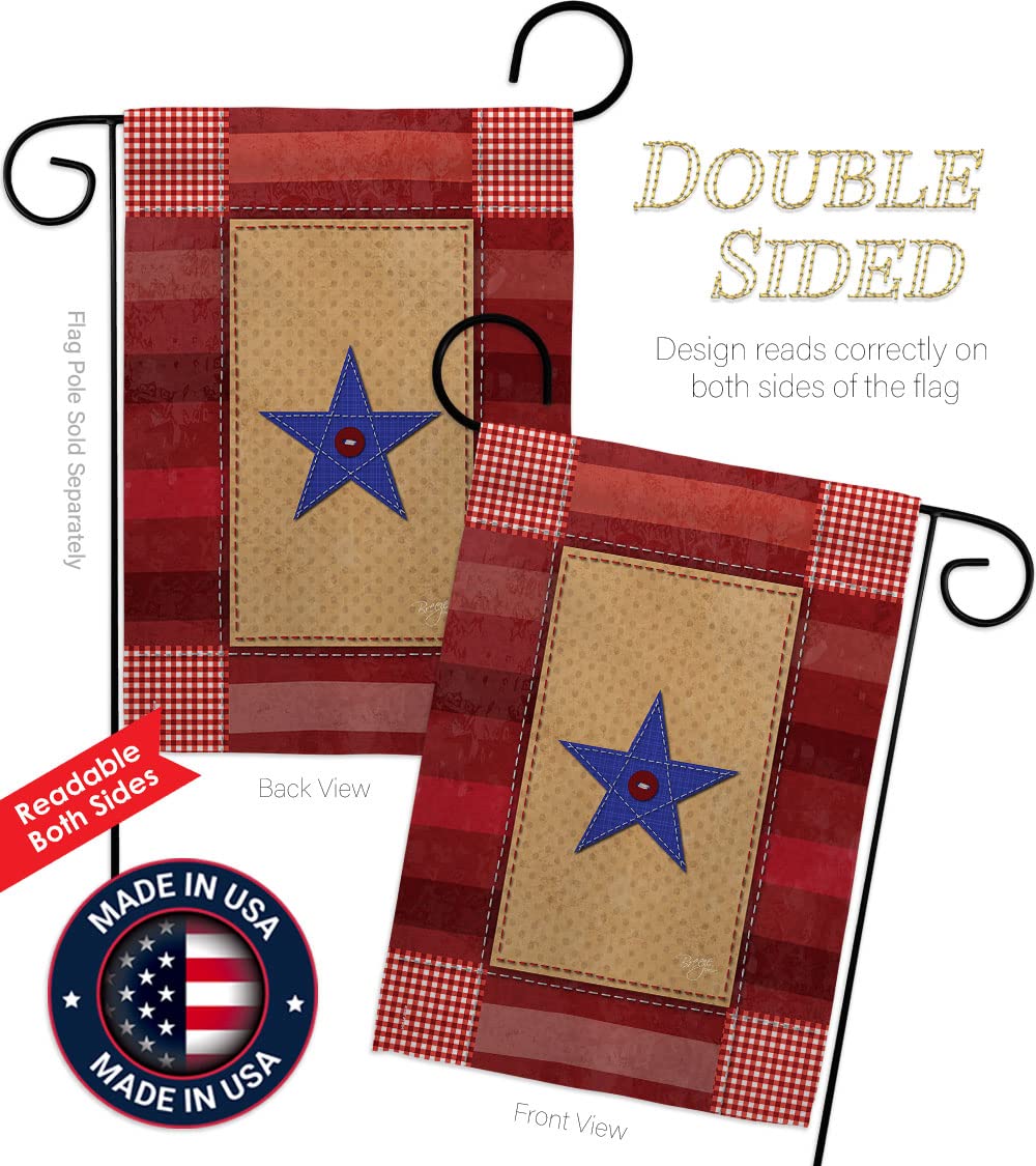 Breeze Decor Americana Military Garden Flag 13x18.5in - Patriotic Outdoor Decor