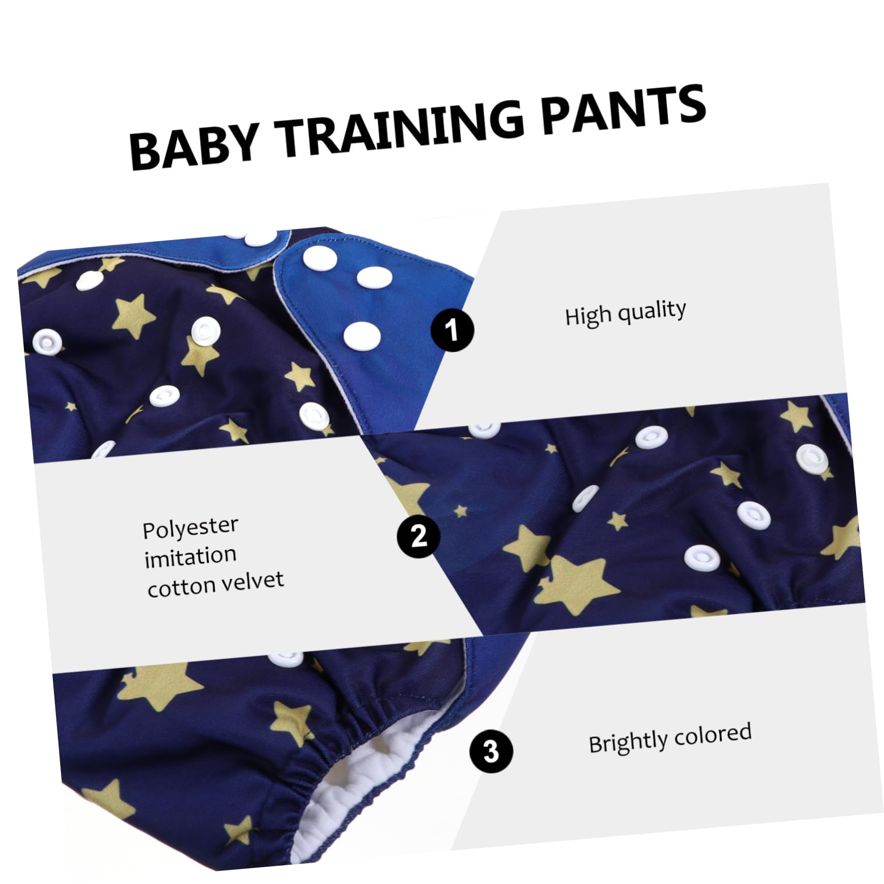 UPKOCH 3 Pack Reusable Baby Cloth Diapers - Waterproof Washable Training Pants for Newborns & Toddlers | Eco-Friendly Nappies for Potty Learning & Overnight Protection