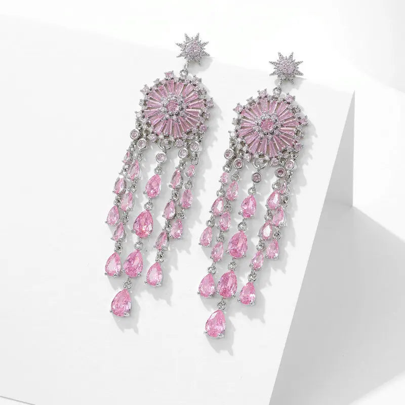 Sparkling Crystal Cubic Zirconia Waterdrop Bridal Earrings - Elegant Wedding Jewelry for Brides, Bridesmaids & Formal Events - Perfect for Weddings, Banquets & Special Occasions