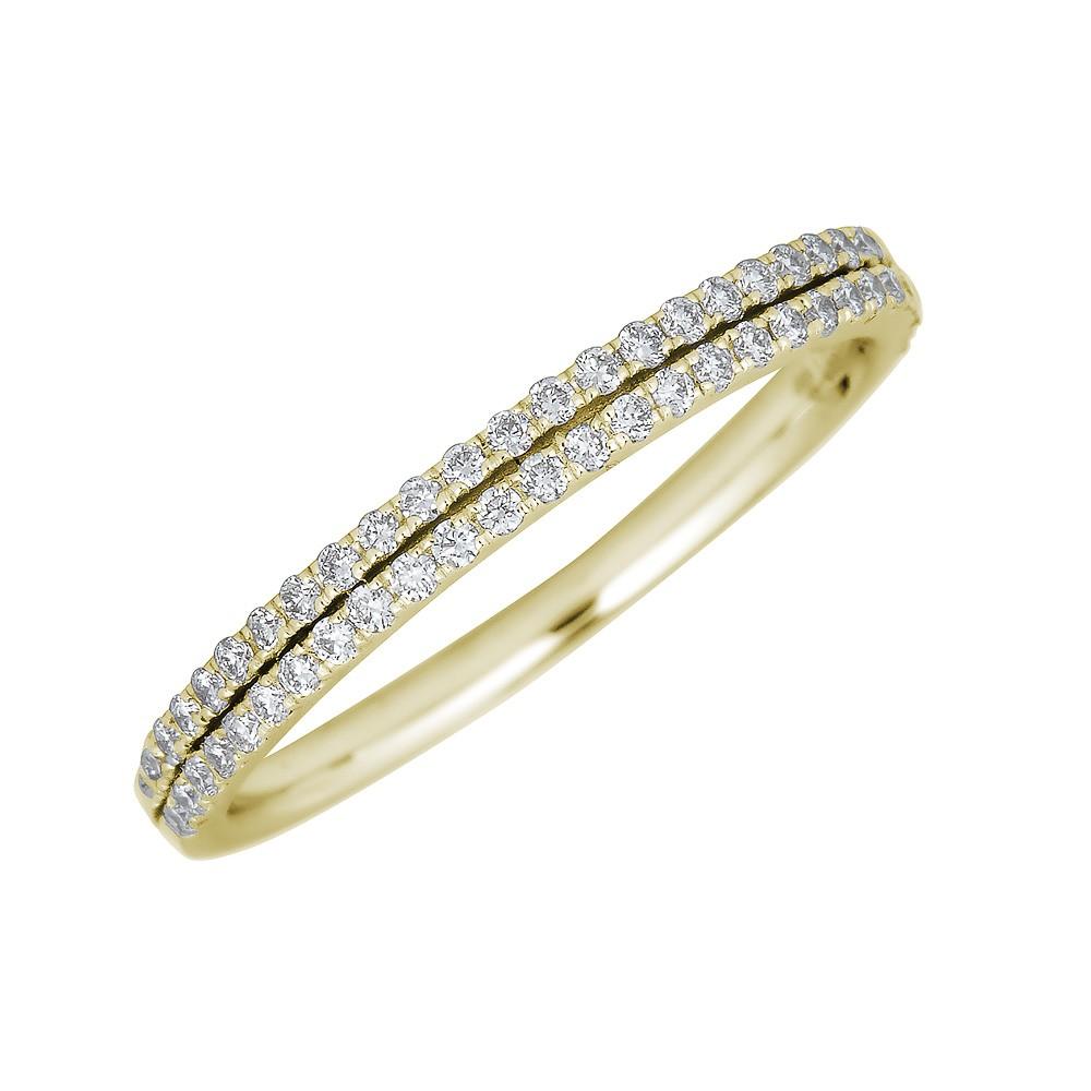 14KT Gold 0.25 CTW Diamond Double Row Band Ring for Women - Elegant Wedding, Anniversary or Everyday Jewelry Gift