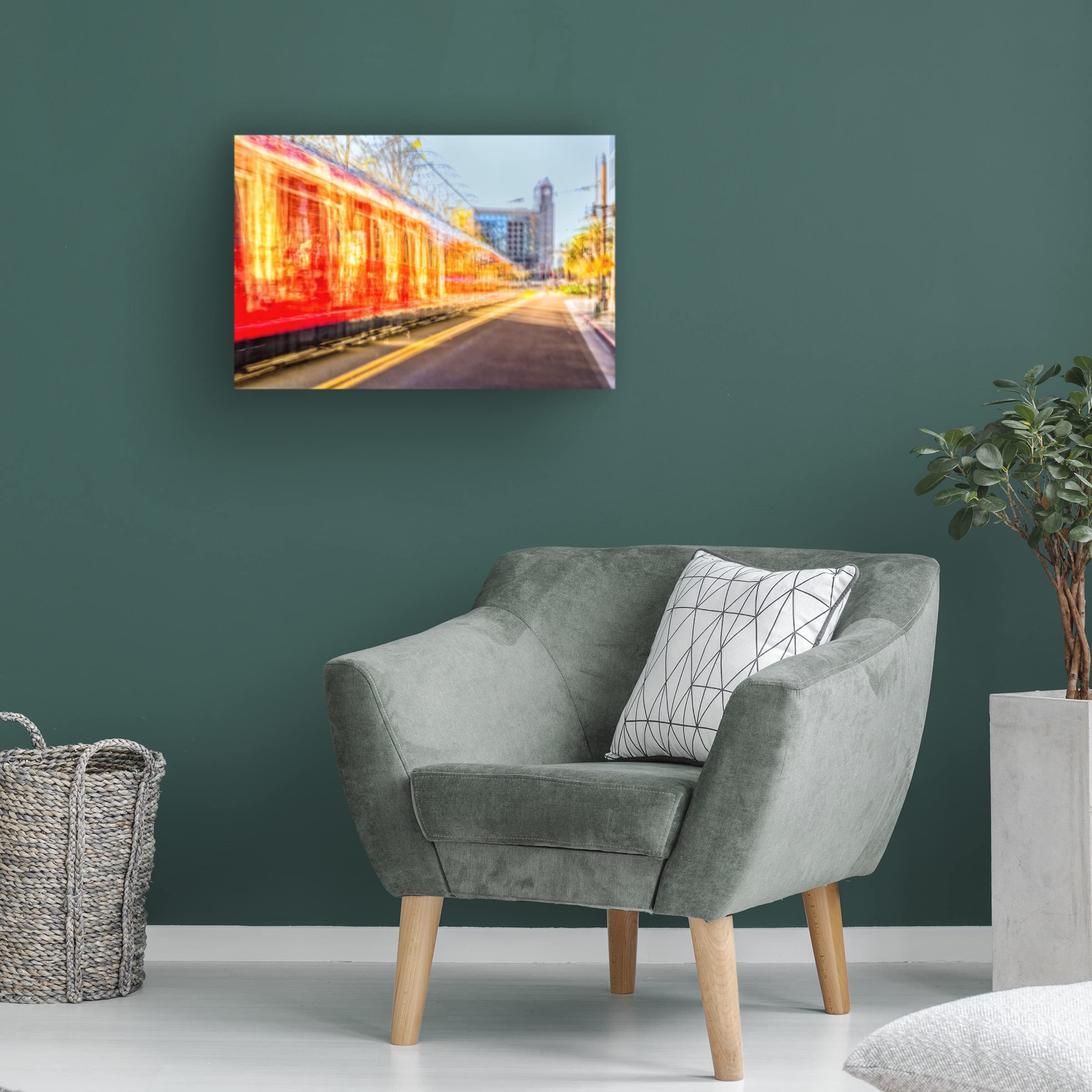 Joseph S Giacalone 'Trolley Energy' Canvas Wall Art Print - 30x47 Inches Modern Abstract Painting for Living Room, Bedroom & Office Decor