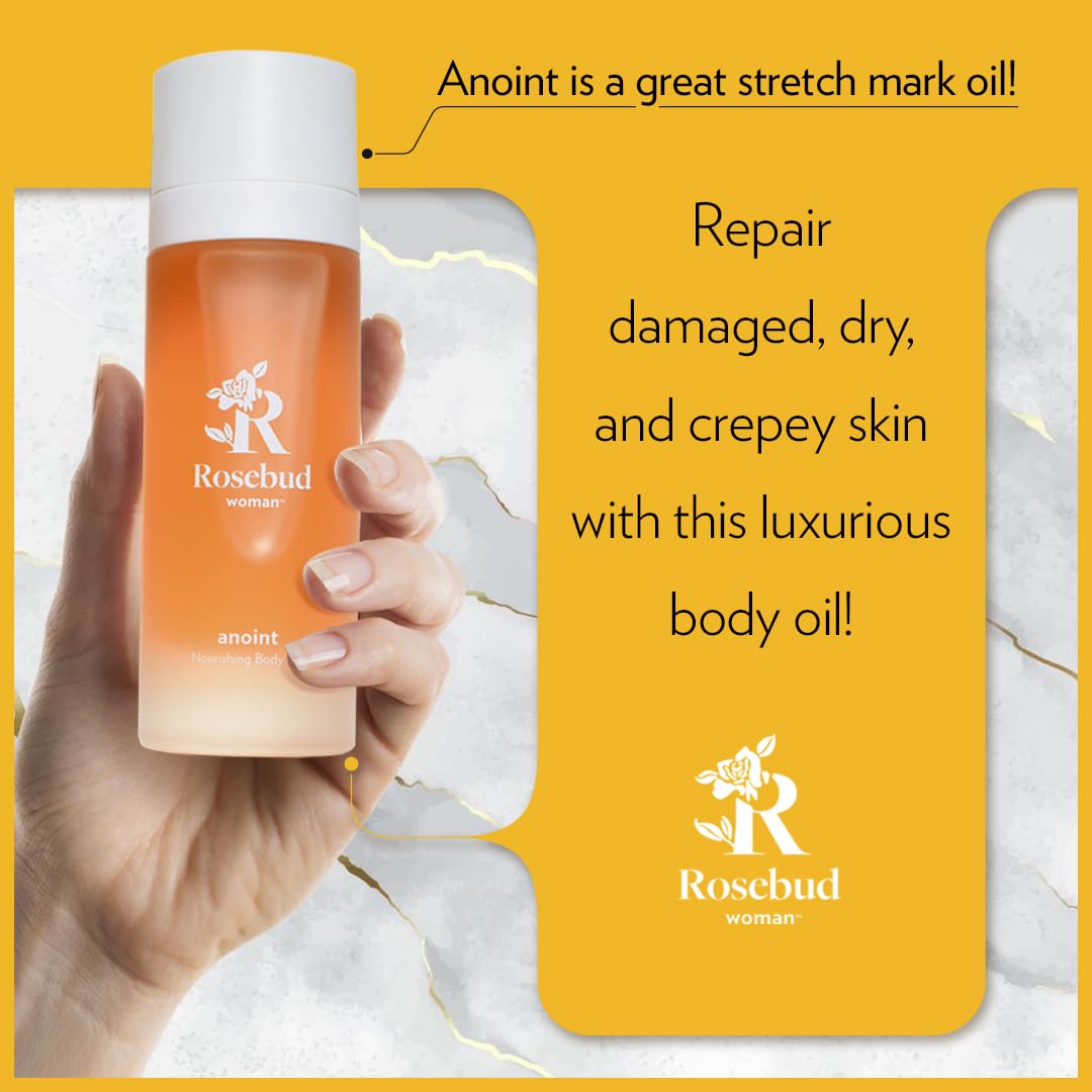 Rosebud Woman Anoint Nourishing Body Oil - Hydrating & Moisturizing Organic Skincare for Dry Skin - Perfect for Massage, Aromatherapy & Self-Care Rituals