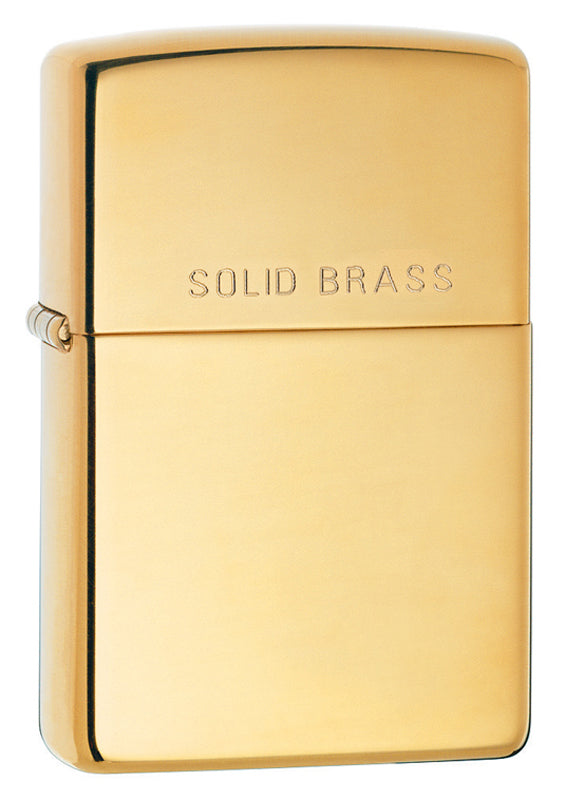 Zippo High Polish Stamped Brass Windproof Lighter - Classic Refillable Metal Pocket Lighter for Outdoor Camping, Hiking & Everyday Carry (ECT)