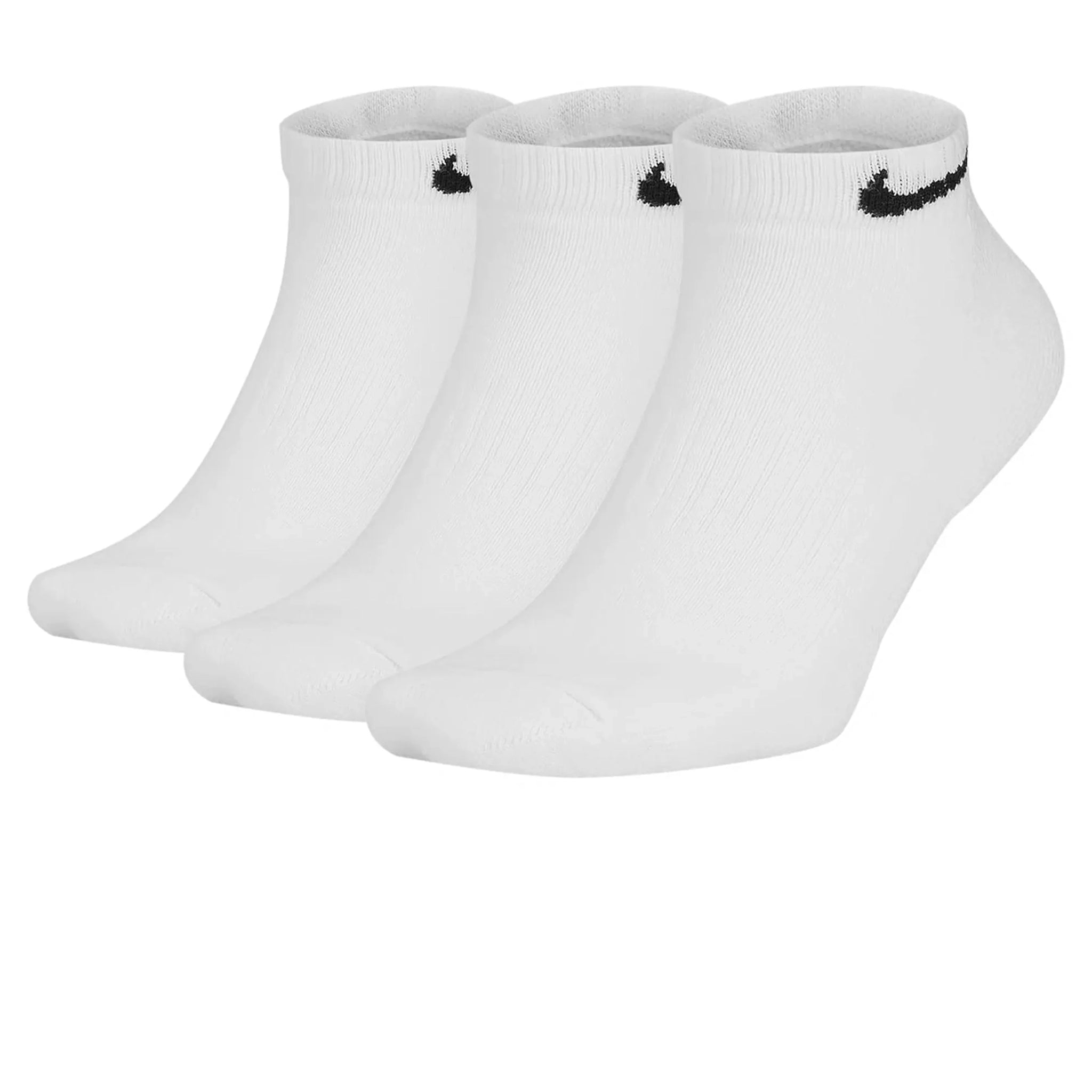 Nike Everyday Cushioned Training Low White Ankle Socks - 3 Pairs Pack for Men & Women - Comfortable Athletic Socks for Running, Gym Workouts & Daily Wear