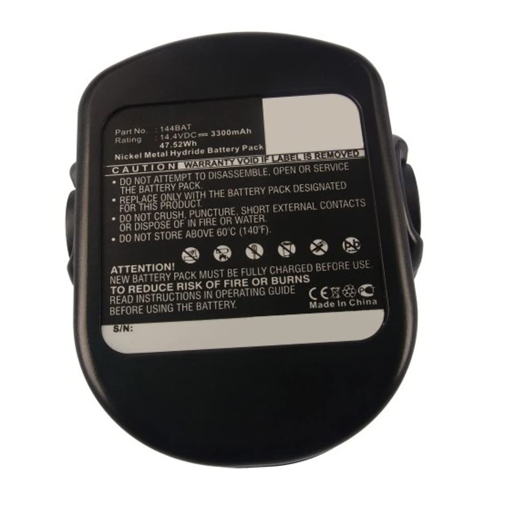 Synergy Digital 14.4V 3300mAh Ni-MH Replacement Battery for Skil 2568 Power Tool & 144BAT - Ultra High Capacity Power Tool Battery for Drilling, Sawing, and DIY Home Improvement Projects