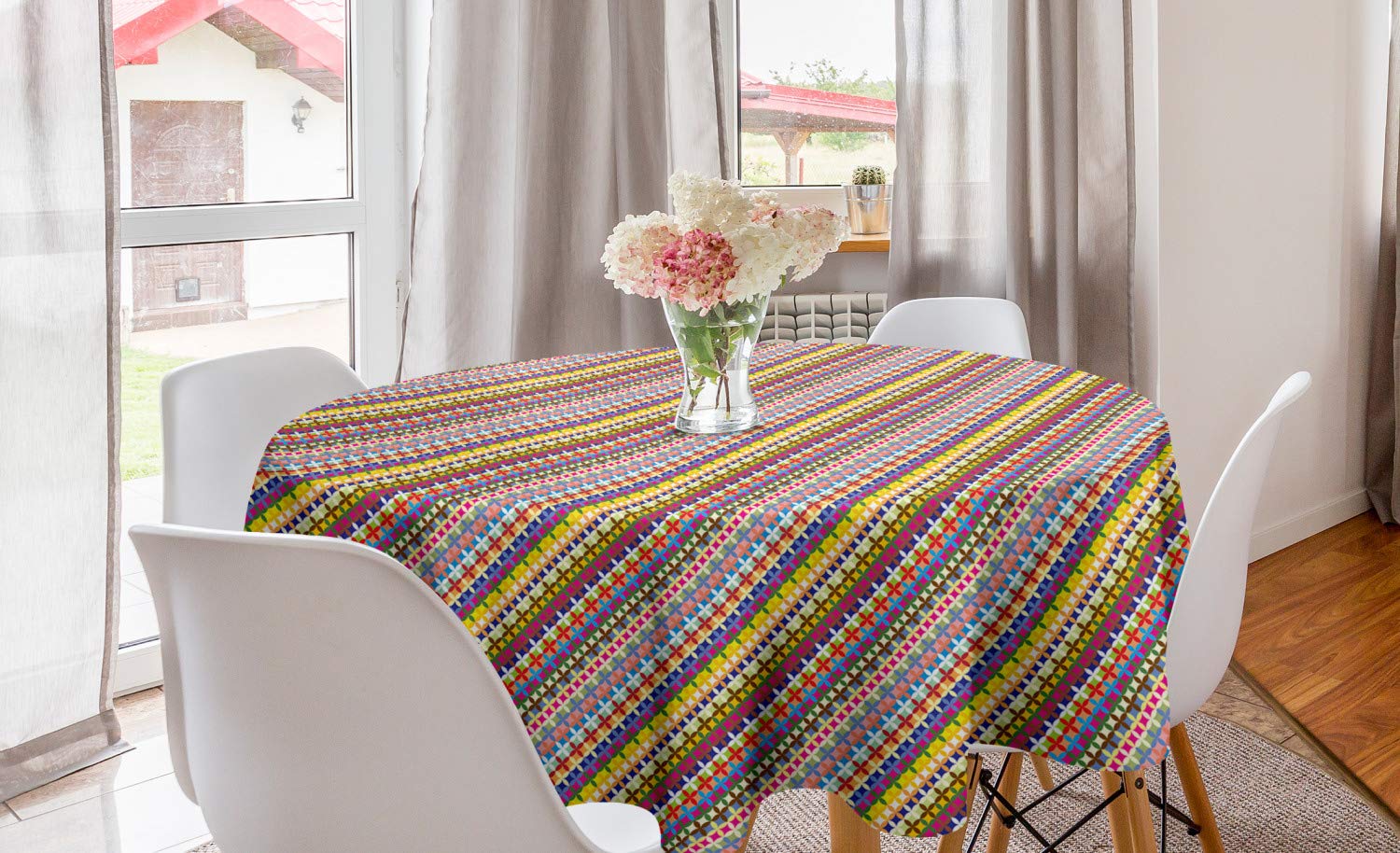 Ambesonne Abstract Round Tablecloth 60