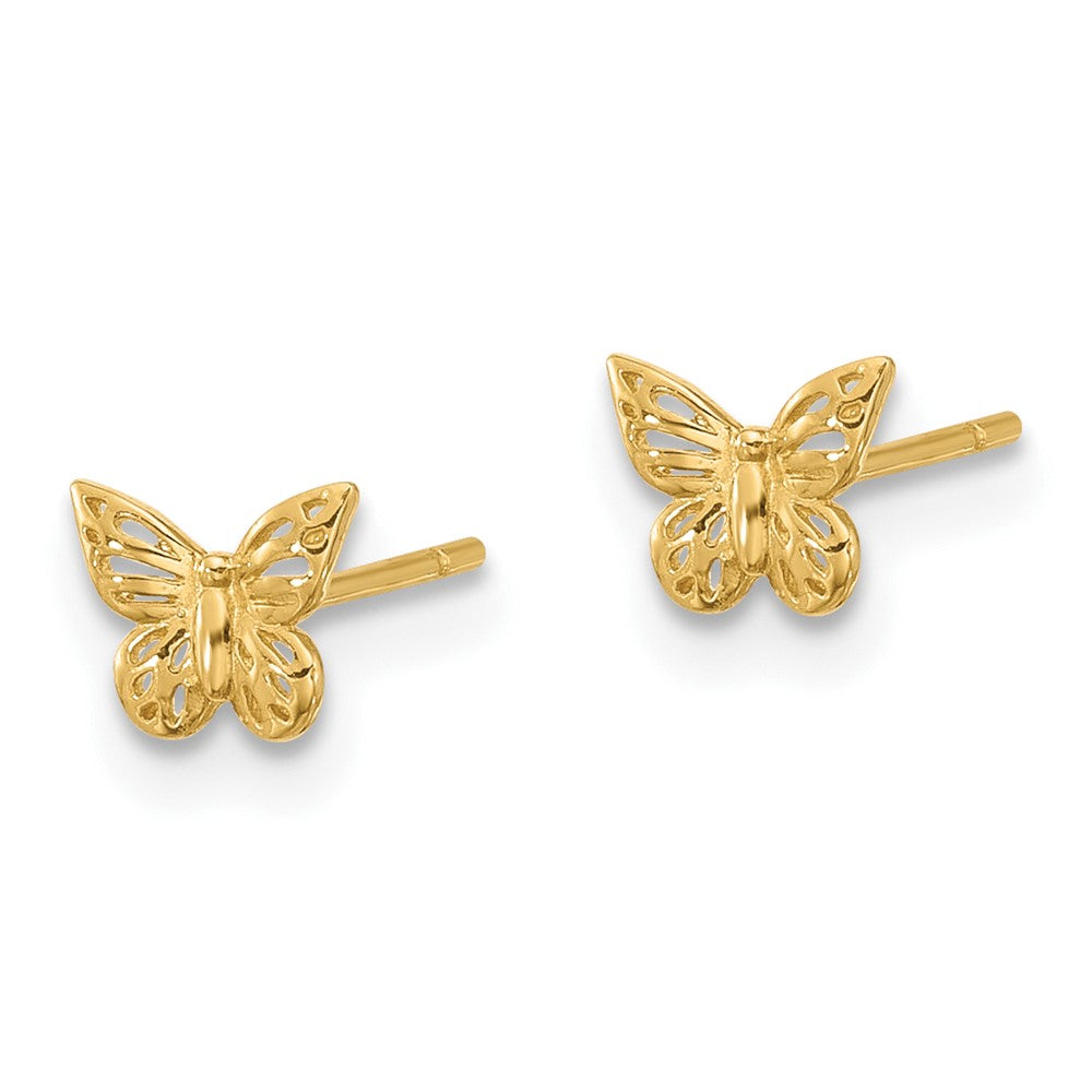 Gold Polished Butterfly Post Earrings - YE2214 Model | Elegant Dainty Stud Earrings for Women | Perfect for Parties, Weddings & Everyday Wear