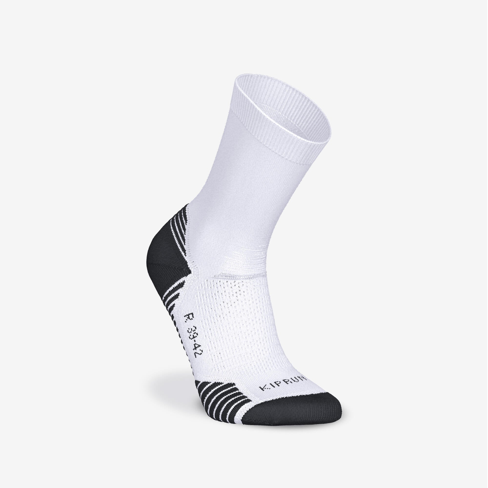 Kiprun Run 500 Thick Mid Calf Running Socks - 2 Pack for Men & Women - Perfect for Marathon, Trail Running & Cold Weather Training