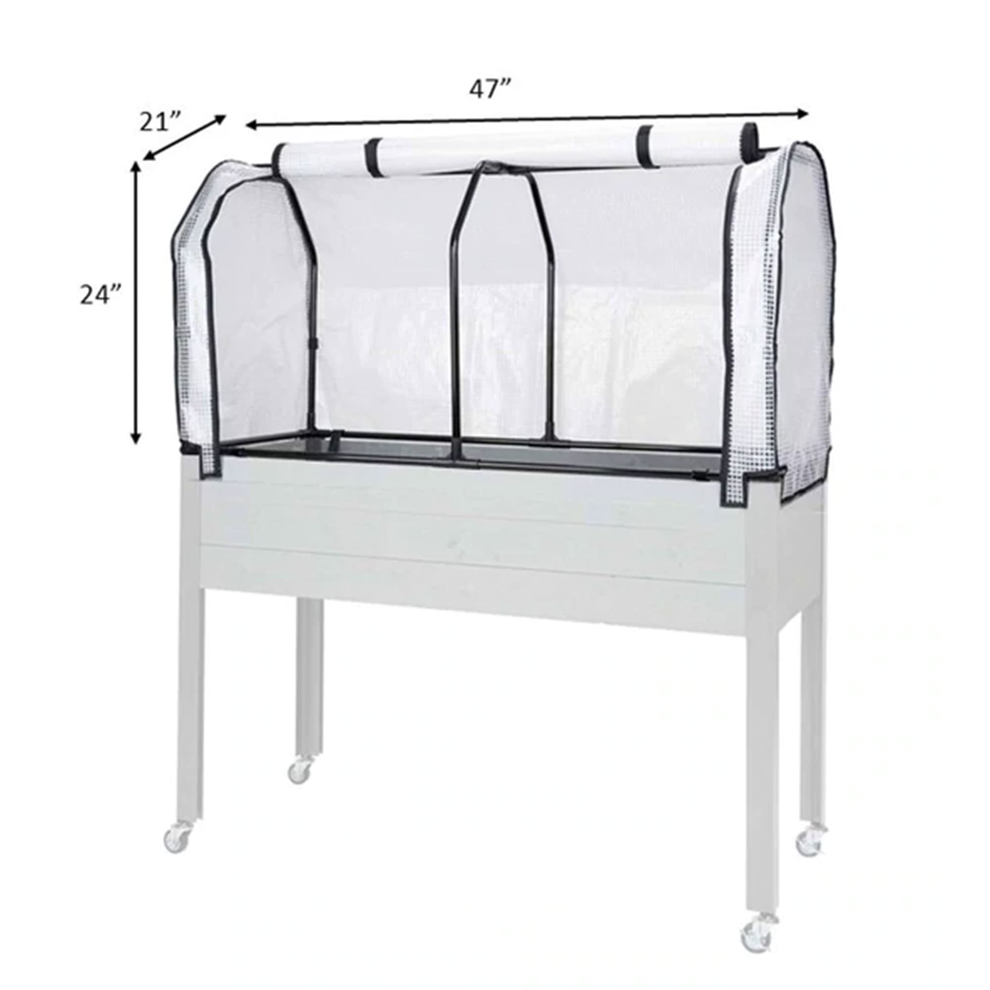 Premium CedarCraft Elevated Spruce Planter Box with Greenhouse Cover - 21