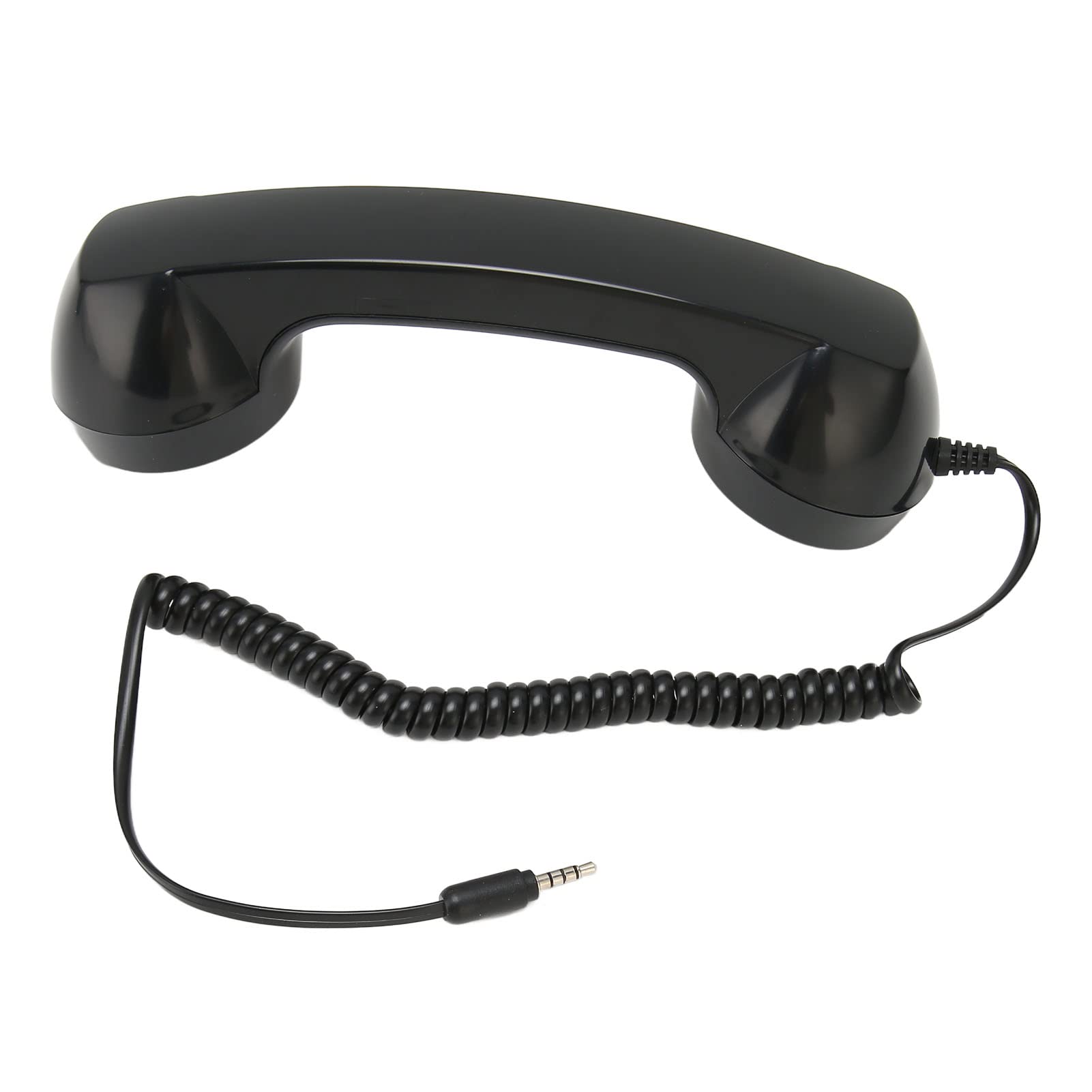 Vintage Retro Phone Handset - Anti-Radiation Cell Phone Receiver for Computers & Landlines - Perfect for Office, Home & Call Centers (Black)