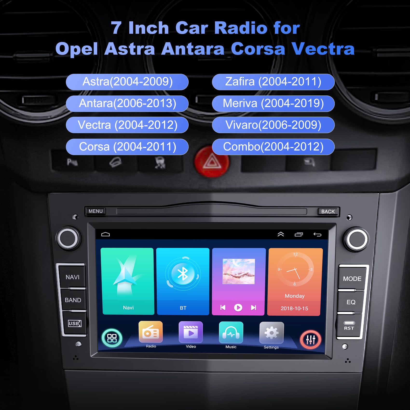 Android 13 Car Stereo for Opel/Vauxhall Corsa Astra Antara - 7 Inch 2GB RAM 32GB ROM Touchscreen Head Unit with Wireless CarPlay & Android Auto, Bluetooth, GPS, WiFi, Backup Camera & Voice Control - Perfect for Hands-Free Driving & Navigation