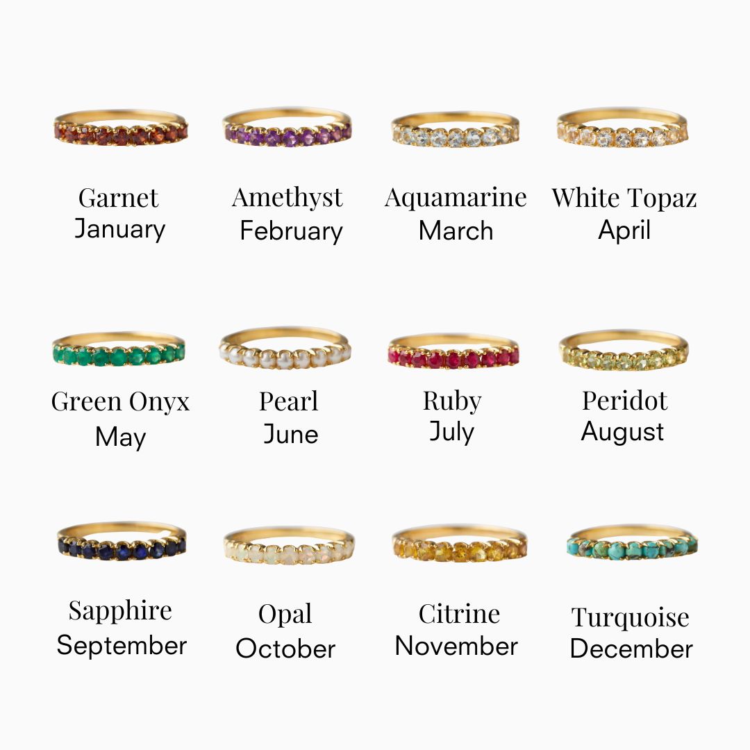 Personalized Birthstone Ring - Custom Name & Date Engraved Jewelry for Women - Perfect Gift for Mom, Wife, Daughter | Anniversary, Birthday, Valentine's Day