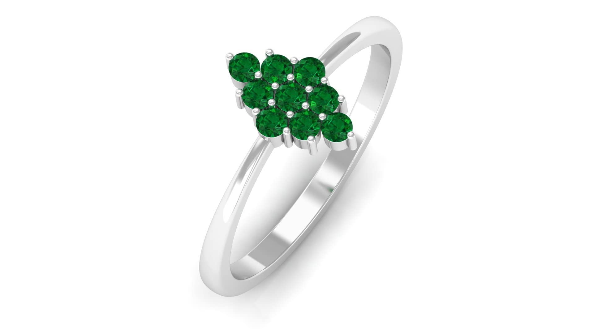 1/4 CT Emerald Cluster Ring for Women - 14K Solid Gold May Birthstone Ring, Green Emerald Engagement Ring | Elegant Gift for Mother’s Day, Anniversary & Wedding Jewelry