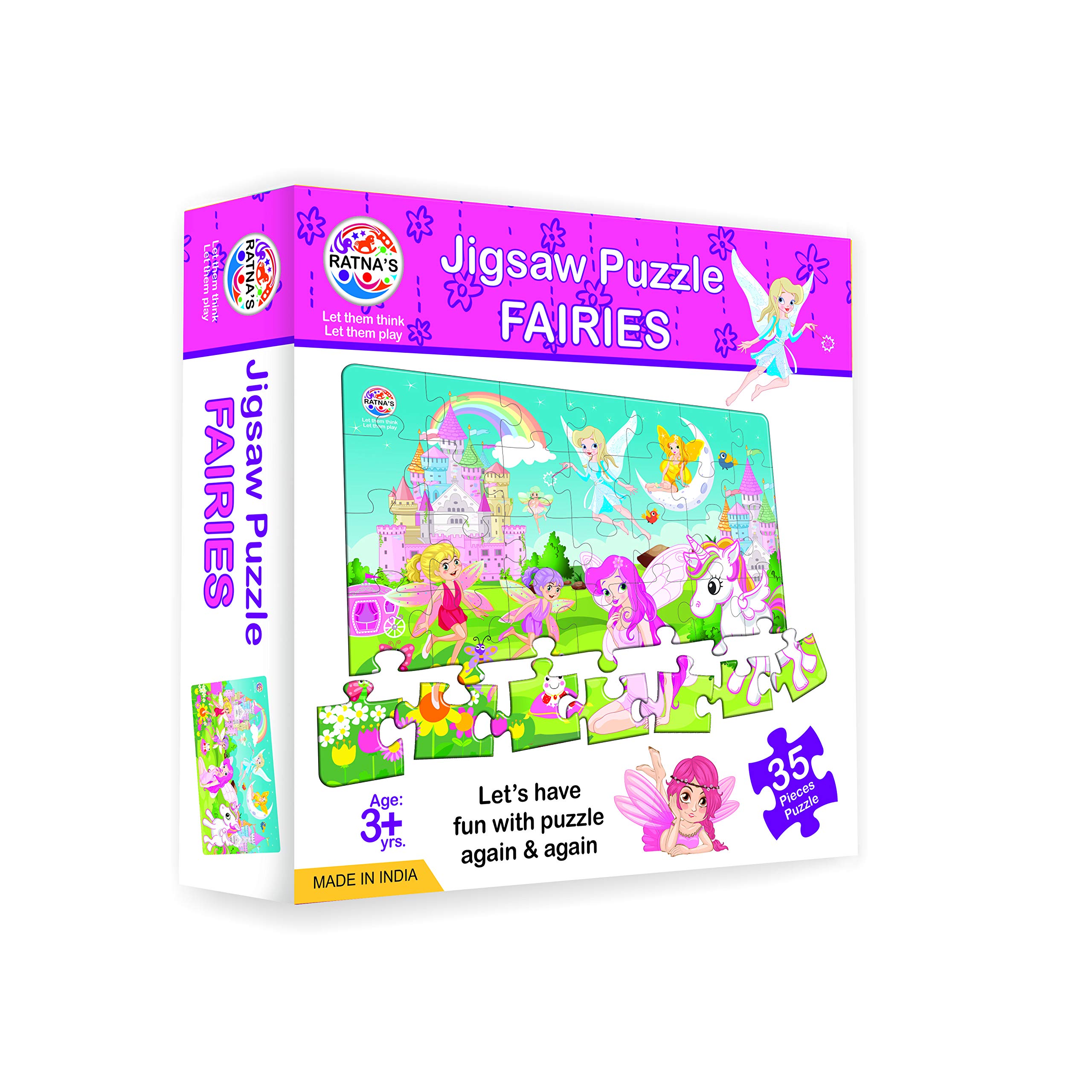 RATNA'S Little Jigsaw Fairies Puzzle - Develops Hand-Eye Coordination & Cognitive Skills - Perfect Educational Toy for Kids Birthday Return Gifts, Party Favors, and Early Learning Activities
