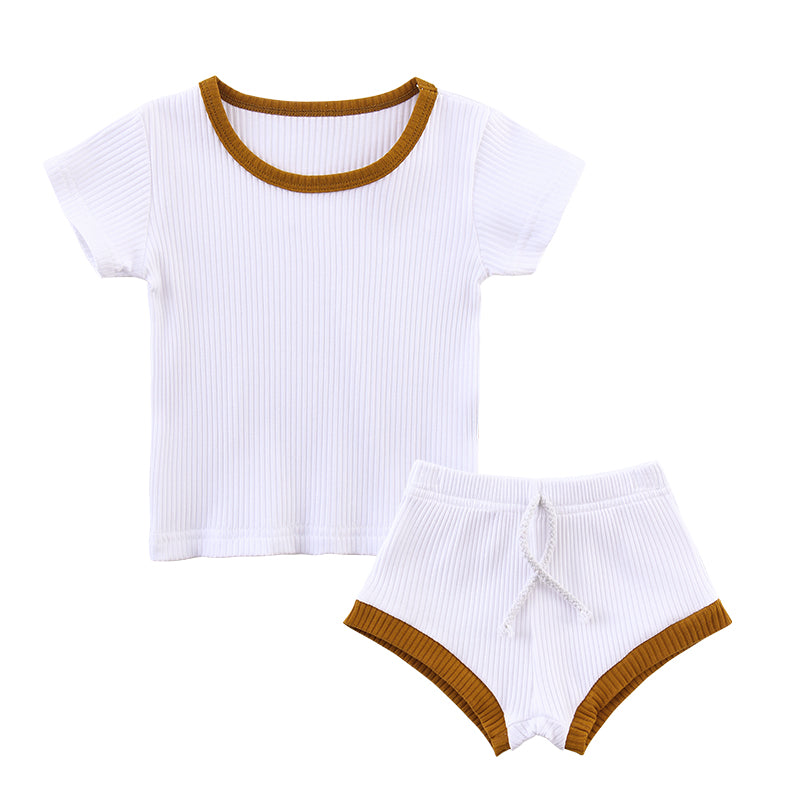 Baby Summer Cotton 2-Piece Outfit Set - Soft & Breathable Short Sleeve Romper + Pants for Newborns & Toddlers | Perfect for Playtime, Beach Trips & Family Photos