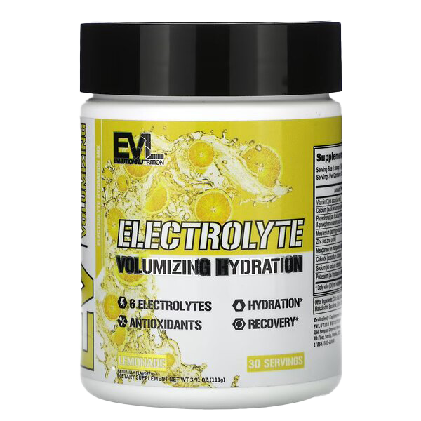 EVLution Nutrition Electrolyte Powder - Lemonade Flavor, 111g | Hydration Boost for Workouts, Sports & Active Lifestyle | Sugar-Free Electrolyte Supplement for Energy & Recovery