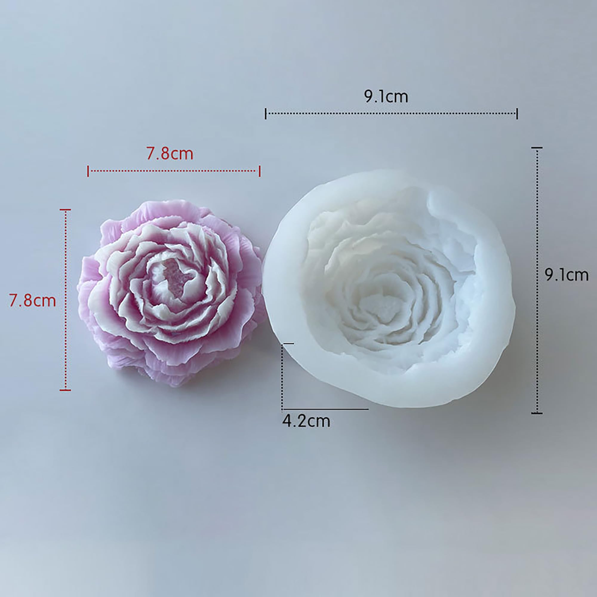3 Pack Peony & Rose Silicone Resin Molds for DIY Candle Making, Soap Crafting & Home Decor - Perfect for Wedding Centerpieces, Bathroom Decor & Gift Making