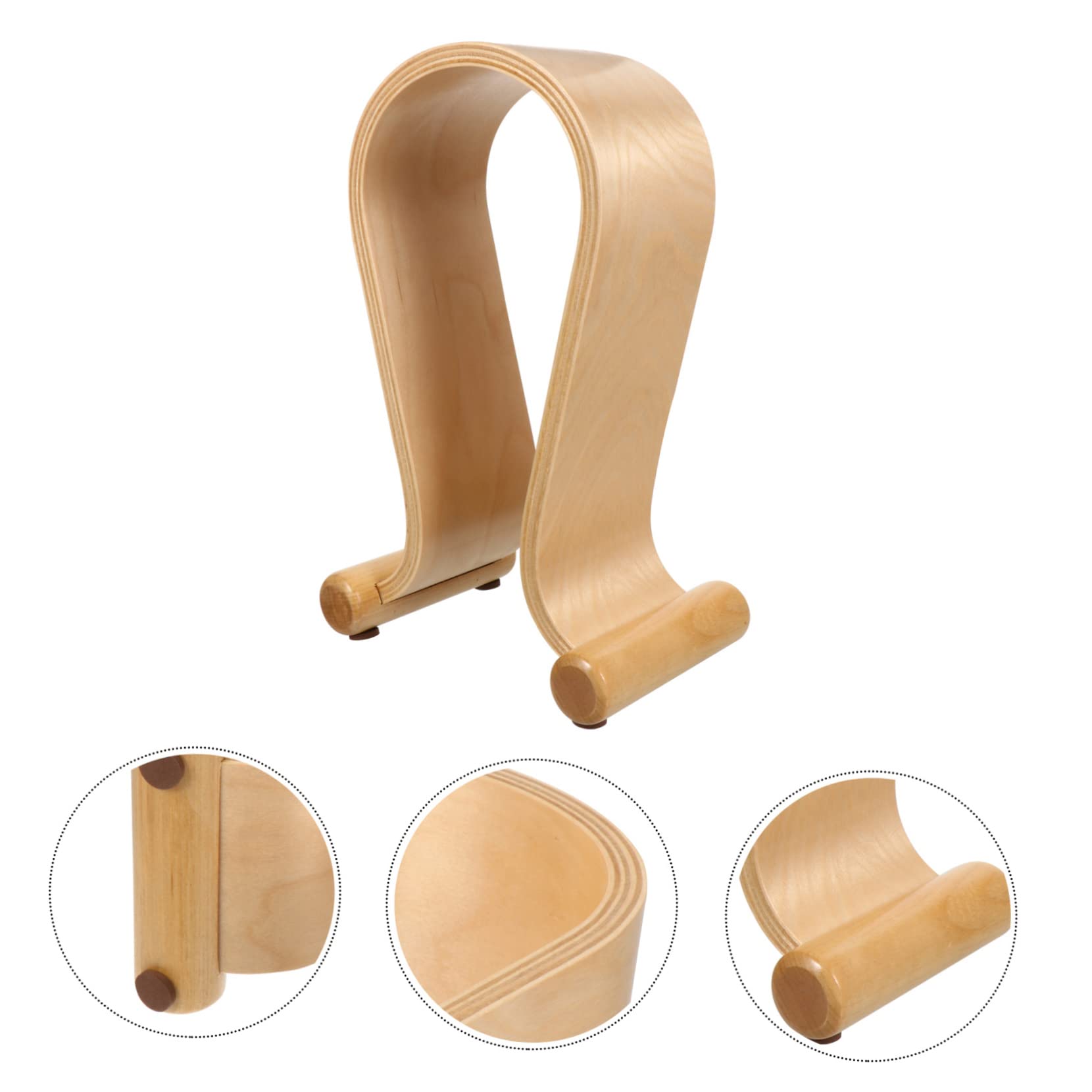 Angoily 3-Pack Wooden Headphone Stand - Durable Desktop Earphone Holder for Display & Organization - Perfect for Home, Office, and Gaming Setup