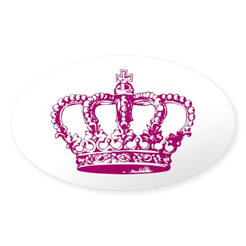 Clear - Pink Crown Oval Sticker