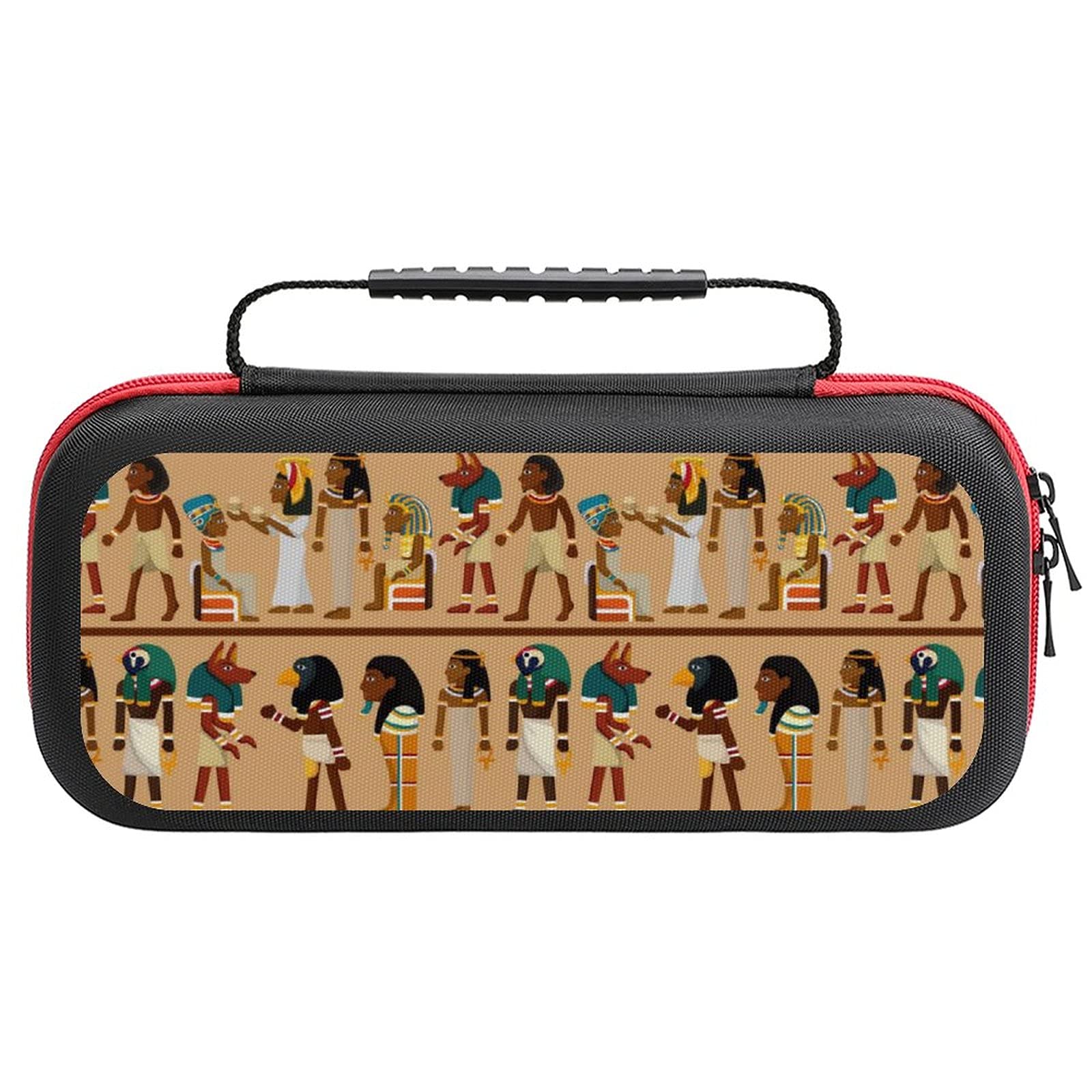 Ancient Egyptian Culture Printed Travel Carrying Case for Nintendo Switch Lite & Accessories - Durable Storage Bag for Gaming, Commuting, and Travel Protection