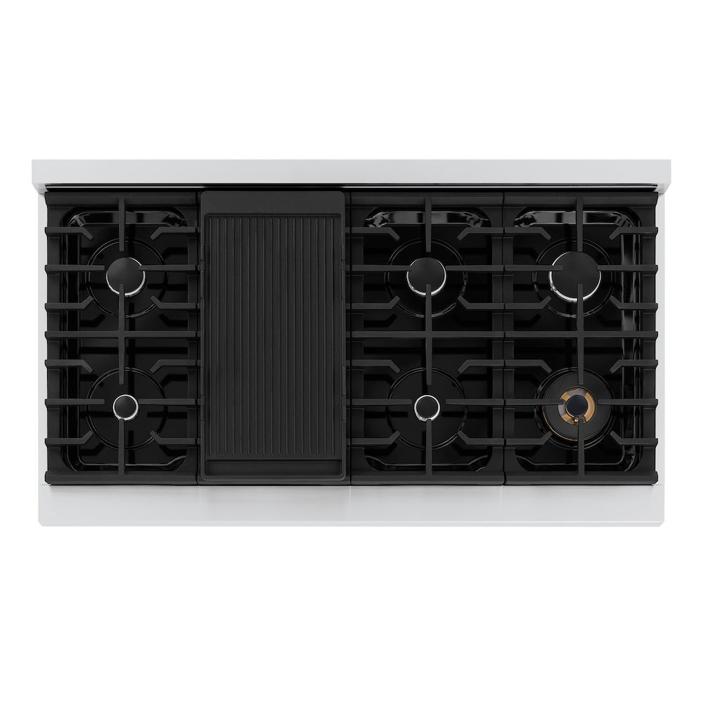 ZLINE 48-Inch Stainless Steel Gas Rangetop with 8 Burners & Porcelain Cooktop - Professional SRT48 Model for Home Chefs & Commercial Kitchens | Perfect for Large Family Cooking, Catering Events & Restaurant Use