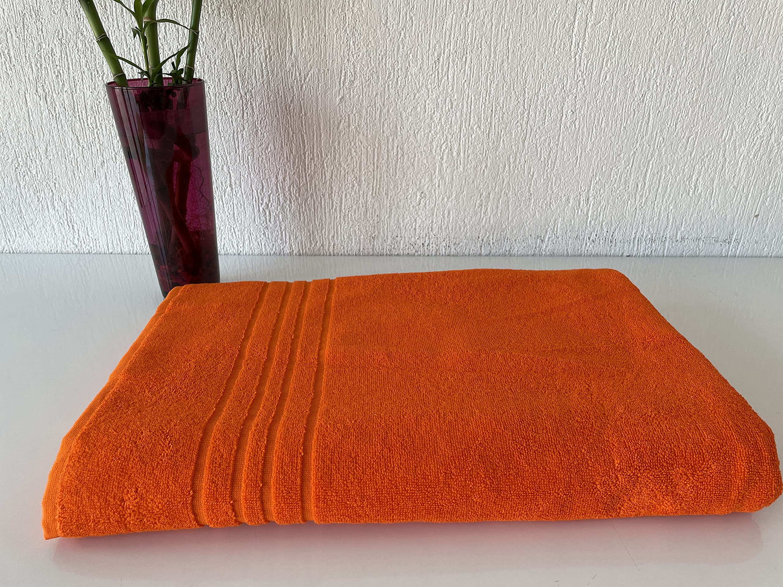 Premium Extra Large Bath Towels 40x80 Inches - 100% Cotton Turkish Bath Sheets, Ultra Soft & Highly Absorbent, Heavy Weight 1000g (4-Pack, Orange) - Perfect for Spa, Beach, Gym & Luxury Bathrooms