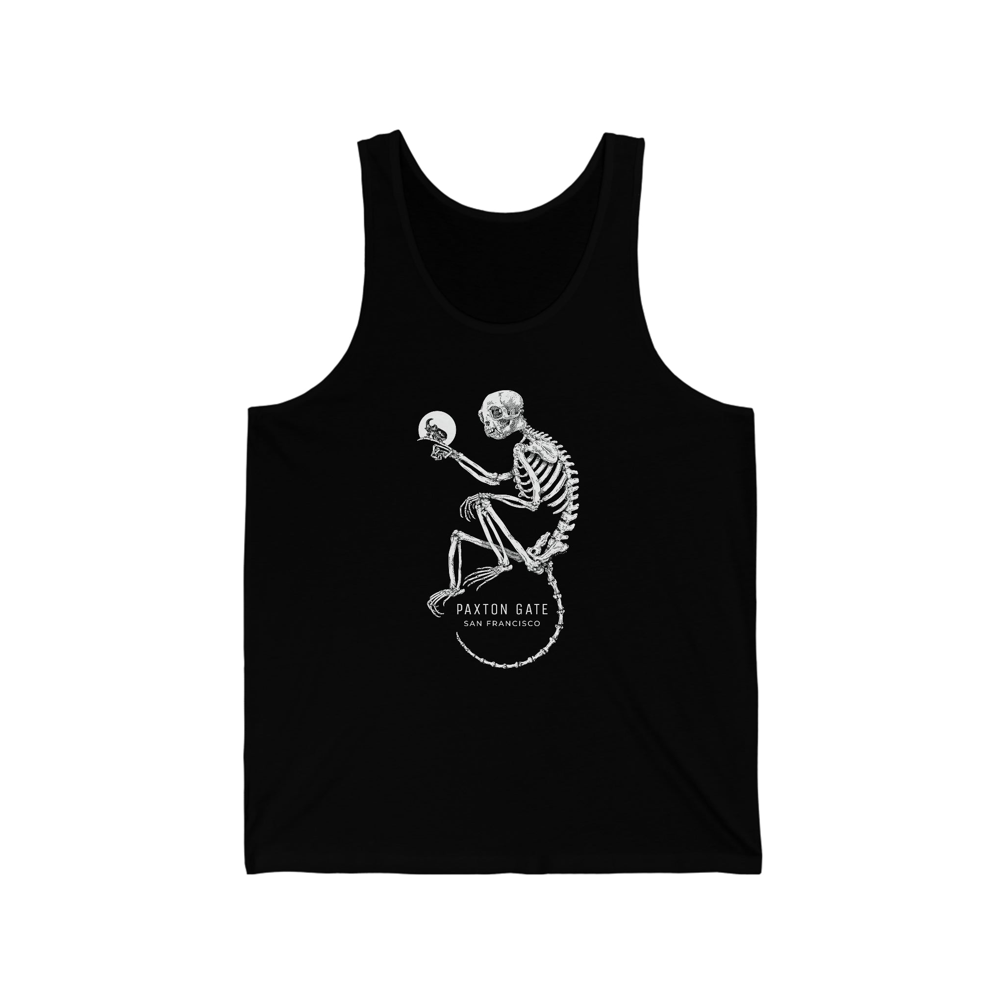 Unisex Skeletal Monkey Jersey Tank Top - Trendy Graphic Muscle Tee for Men & Women - Perfect for Gym, Workout, and Streetwear Fashion