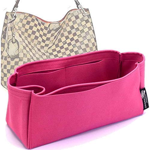 Genuine Suede Leather Handbag Organizer Insert for Louis Vuitton Graceful PM & MM Bags - Fashionable Purse Organizer for Work, Travel & Daily Use