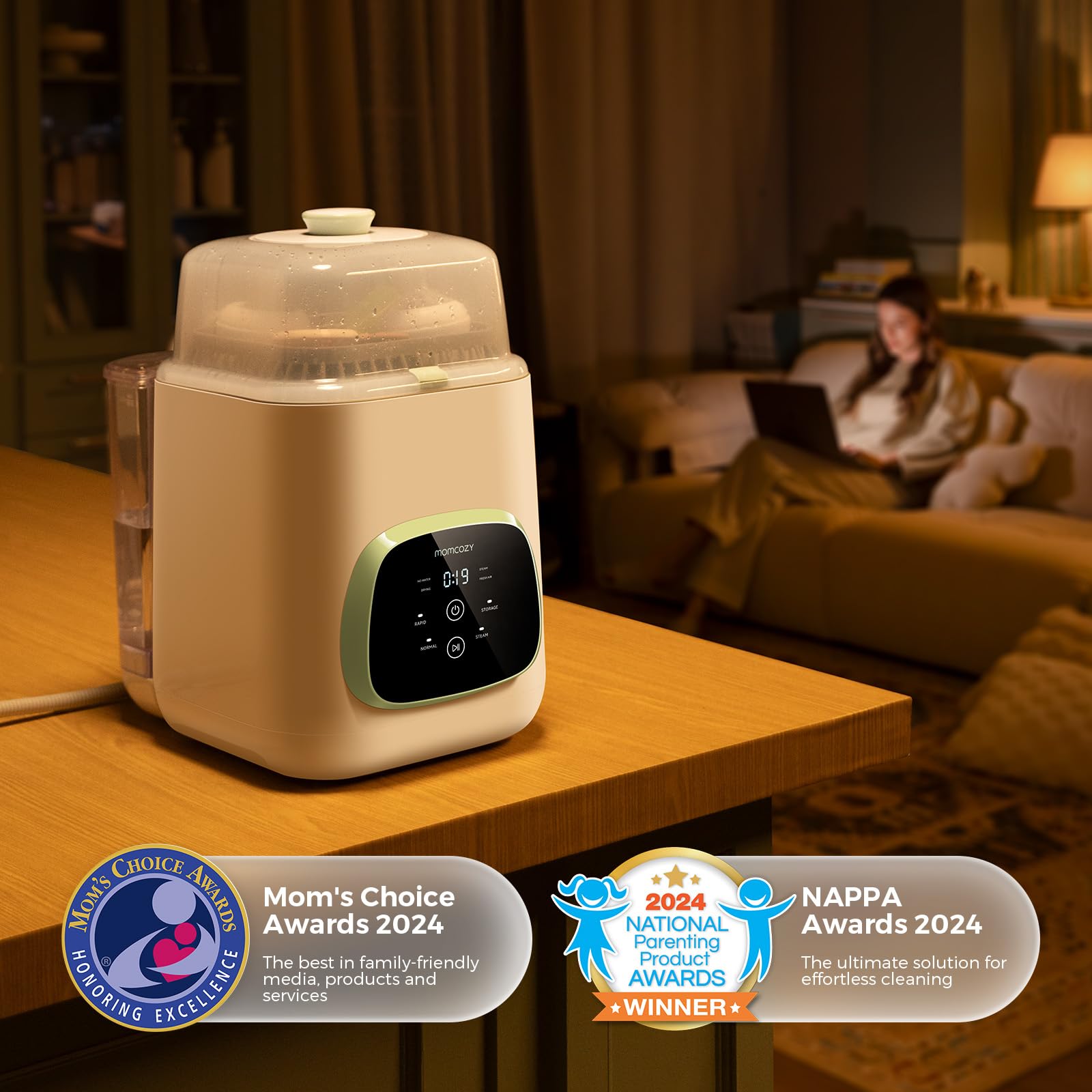 Momcozy KleanPal Pro Baby Bottle Washer, Sterilizer & Dryer - All-in-One Cleaning Machine for Bottles, Breast Pump Parts & Baby Accessories - Time-Saving & Effortless Care - Perfect for Nursery, Daycare & Travel Use