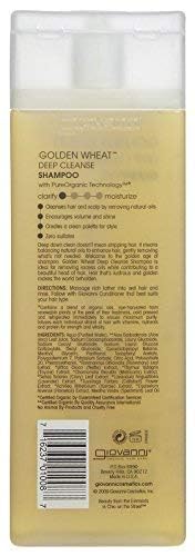 Giovanni Golden Wheat Deep Cleanse Shampoo - 8.5 oz | Sulfate-Free Clarifying Shampoo for All Hair Types | Perfect for Detox & Scalp Refresh