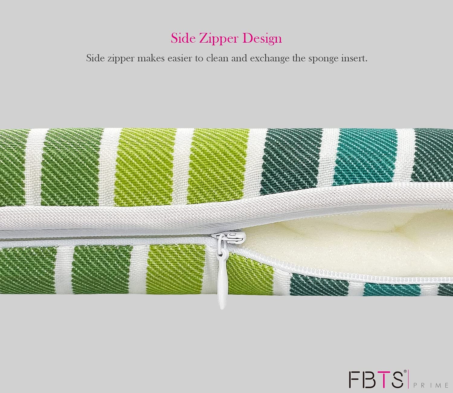 Premium Outdoor Chair Cushions Set of 4 - 16x17 Inch Green Stripe U-Shape Patio Seat Cushions with Ties - Waterproof & UV Resistant for Garden, Deck, Poolside & Home Office Furniture - Comfortable Outdoor Furniture Accessories for Relaxing & Entertaining