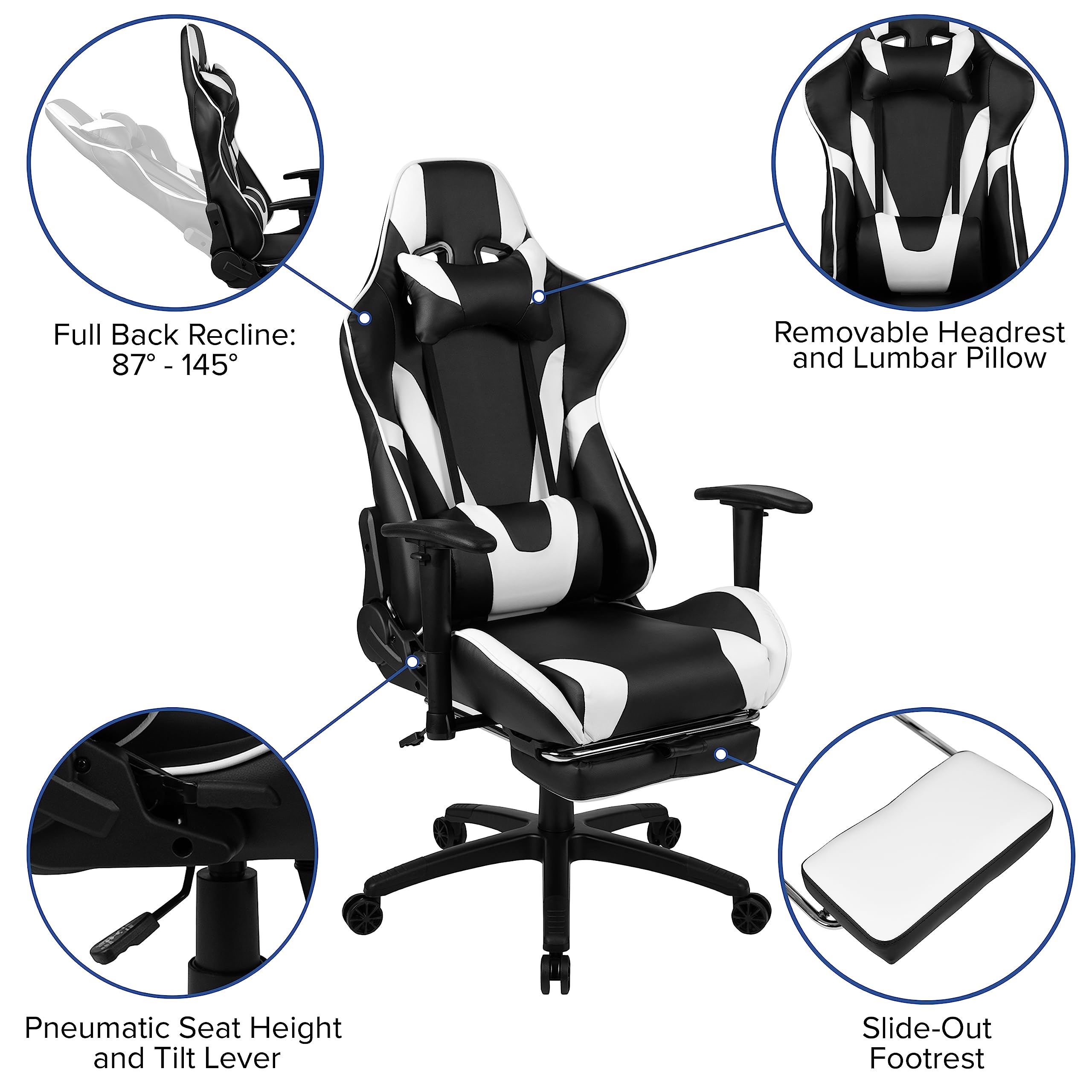 Premium Gaming Bundle - Red LED Gaming Desk with Cup Holder, Headphone Hook & Ergonomic Reclining Chair | Ultimate Gaming Setup for PC & Console Gamers | Perfect for Streaming, Esports & Home Entertainment