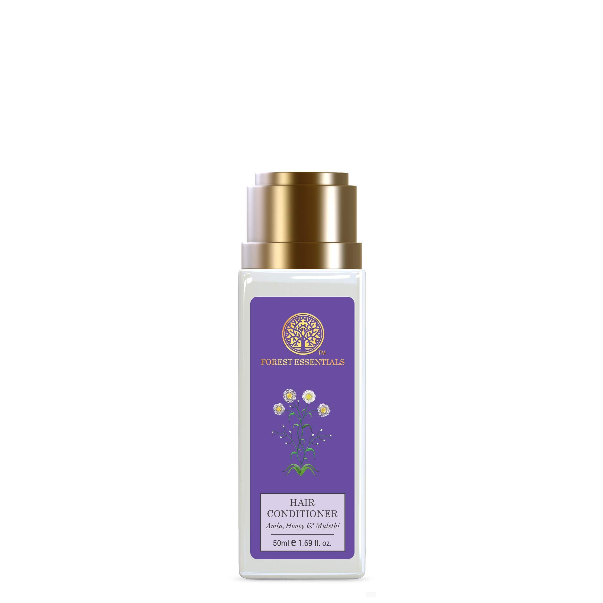 Forest Essentials Travel Size Hair Care Set - Amla Honey & Mulethi Conditioner 50ml + Cleanser 50ml | Natural Ayurvedic Shampoo & Conditioner Duo for Dry Damaged Hair | Perfect for Travel Gym & On-the-Go Hair Care