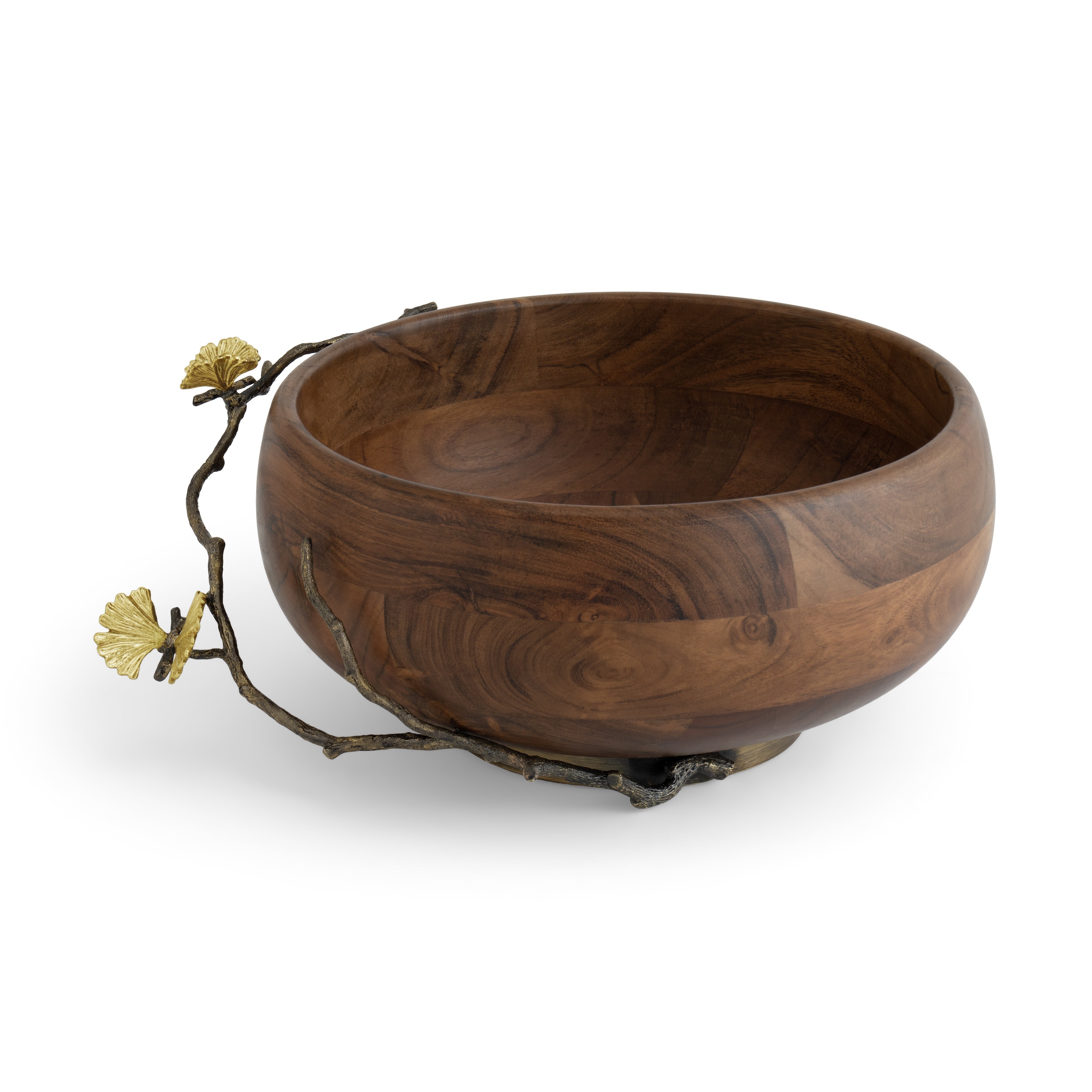 Handcrafted Ginkgo Wood Salad Bowl - Eco-Friendly Butterfly Design for Healthy Meals & Entertaining - Perfect for Salads, Fruits, and Party Serving