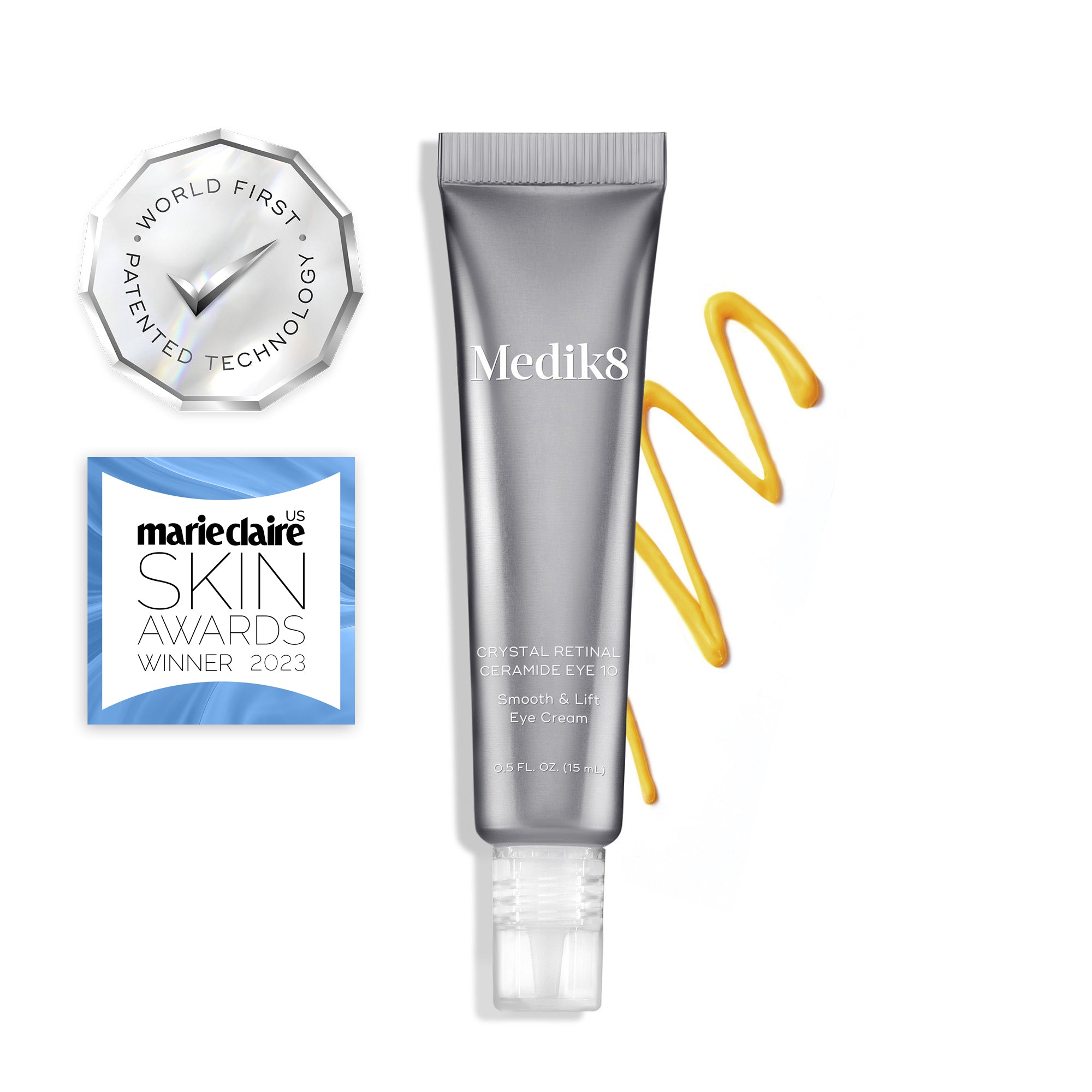 Crystal Retinal® Ceramide Eye Cream - Anti-Aging Eye Treatment for Dark Circles, Wrinkles & Puffiness - Hydrating & Firming Under Eye Cream for Women & Men - Perfect for Night & Day Skincare Routine