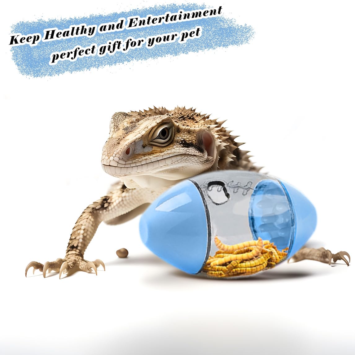 Premium Lizard Feeder Toy Ball - Enrichment & Feeding Accessory for Bearded Dragons, Geckos & Small Reptiles | Stimulating Play & Exercise for Pet Lizards