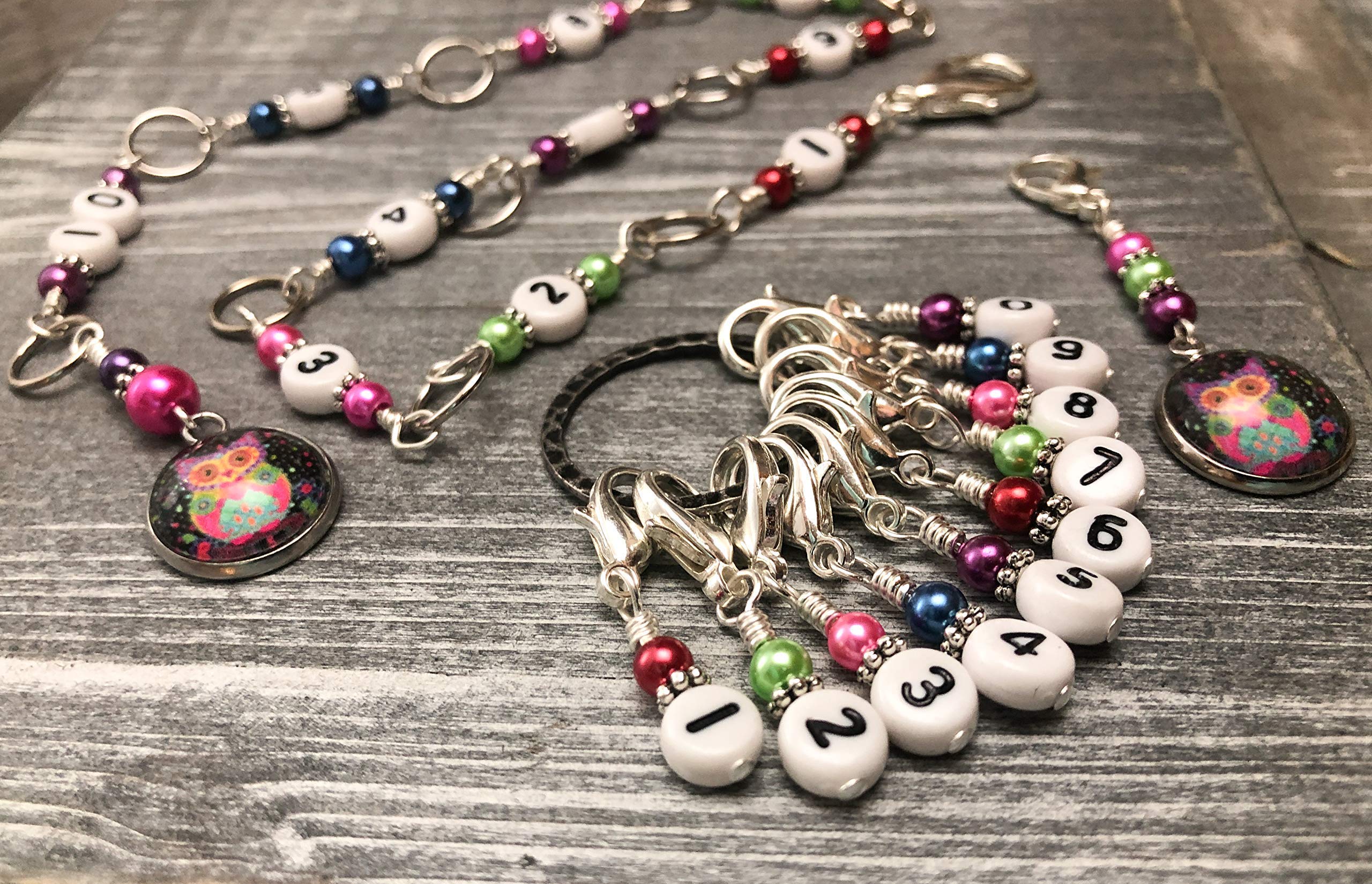 Owl Charm Knitting Row Counter - Stitch and Chain Row Counter for Knitting & Crochet | Perfect for Handmade Scarves, Hats, and Sweaters