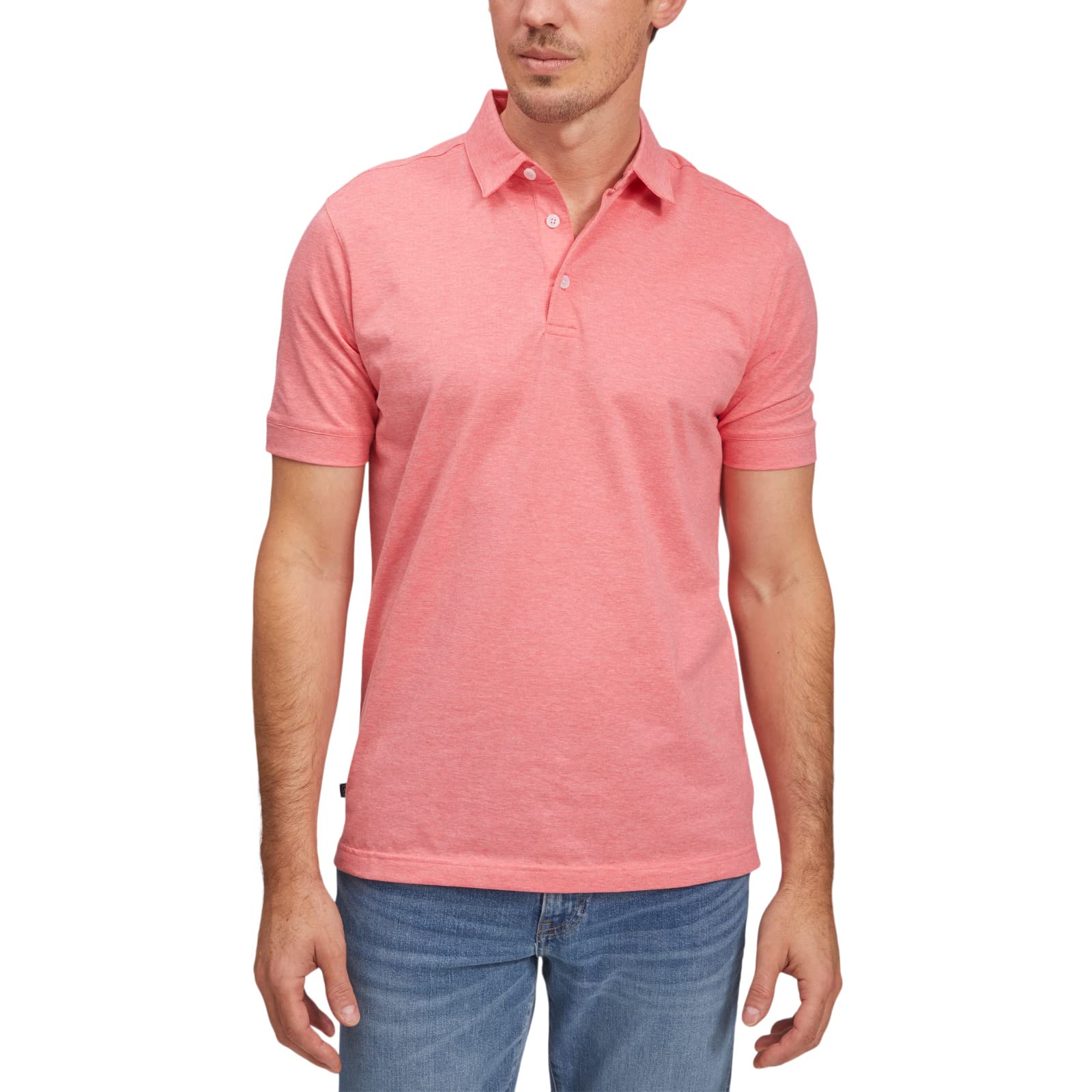 Mizzen + Main Men's Wilson Short Sleeve Polo Shirt - Slim Fit Casual Performance Golf & Business Wear for Work, Travel & Outdoor Activities