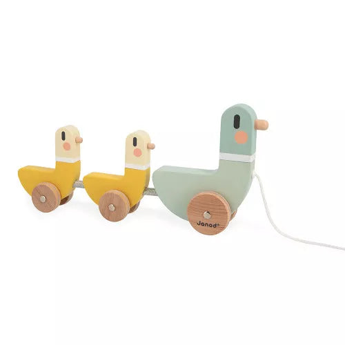 Wooden Pull Toy Ducks for Toddlers - Handmade Wooden Duck Pulling Toy for Kids, Perfect for Early Learning & Indoor/Outdoor Play
