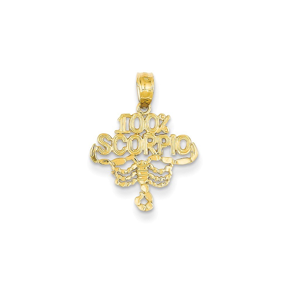 14K Yellow Gold Scorpio Zodiac Pendant Necklace for Women - 18.7x16.15mm Textured Back Zodiac Jewelry - Perfect Birthday Gift, Anniversary Present & Everyday Fashion Accessory