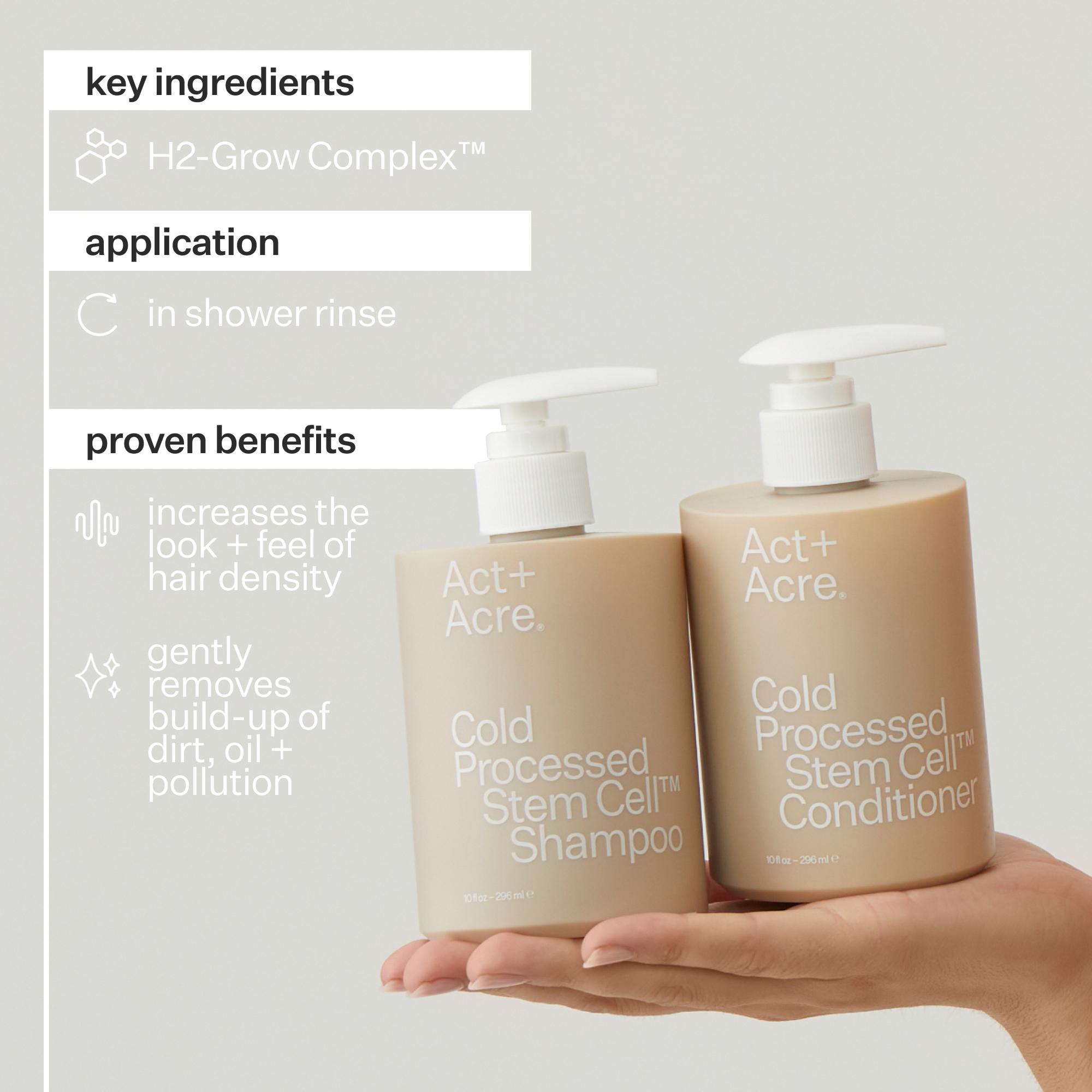 Act+Acre Stem Cell Shampoo for Hair Growth & Repair - Natural Volumizing Shampoo for Thinning Hair - Sulfate-Free & Vegan Hair Care - Perfect for Daily Use & Damaged Hair Recovery